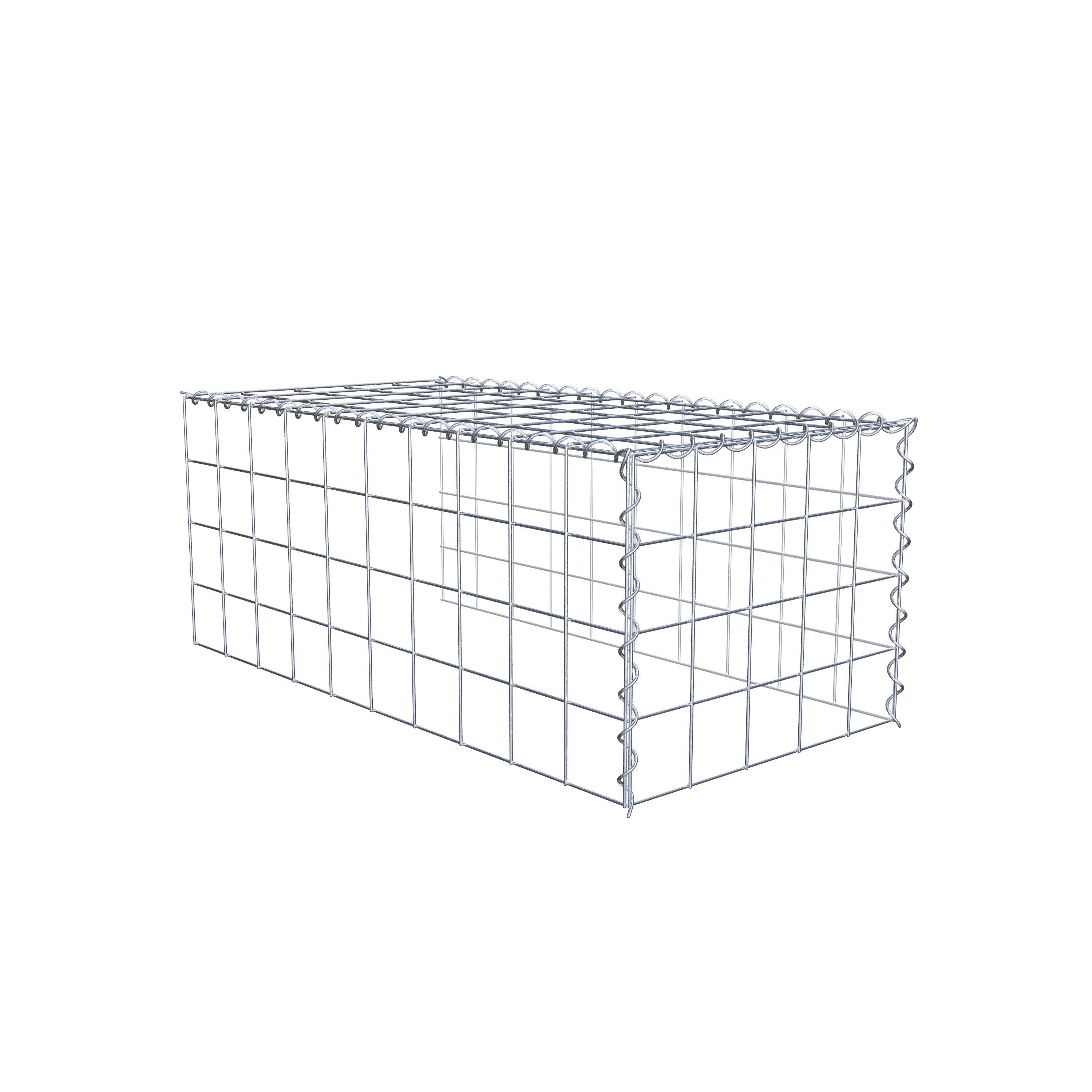 Extra gabion typ 4 100 cm x 40 cm x 50 cm (L x H x D), maskstorlek 10 cm x 10 cm, spiral