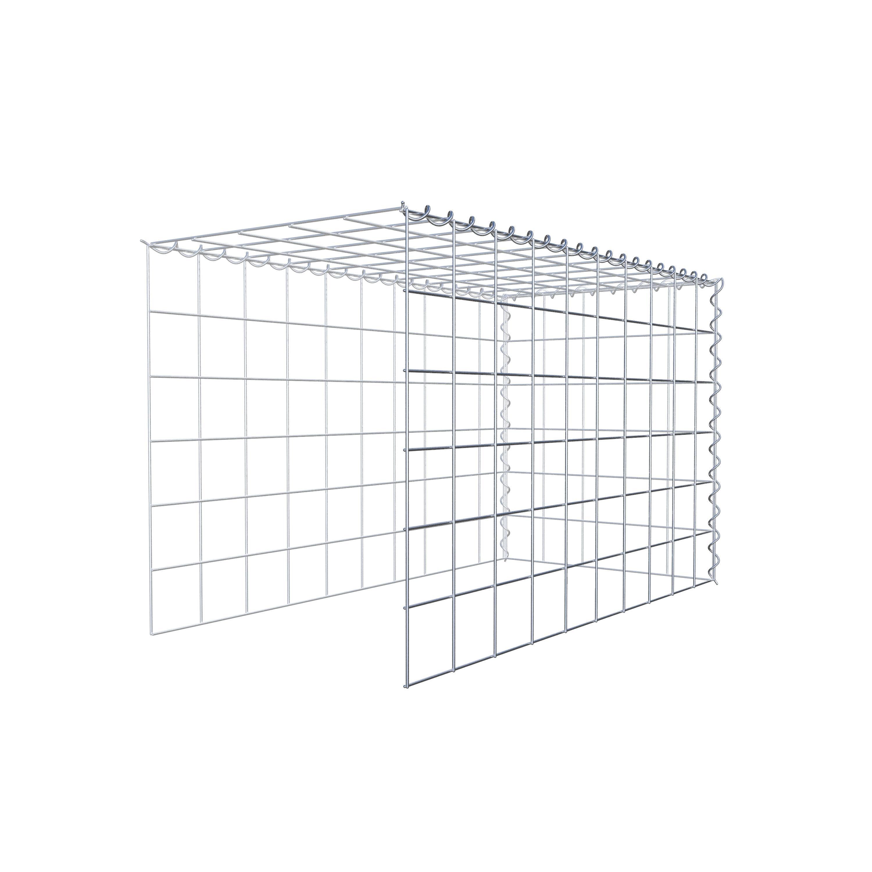 Grown-on gabion type 4 100 cm x 60 cm x 50 cm (L x H x D), mesh size 10 cm x 10 cm, spiral