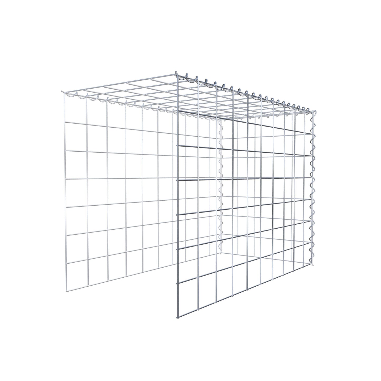 Gabion rapporté type 4 100 cm x 70 cm x 50 cm (L x H x P), mailles 10 cm x 10 cm, spirale