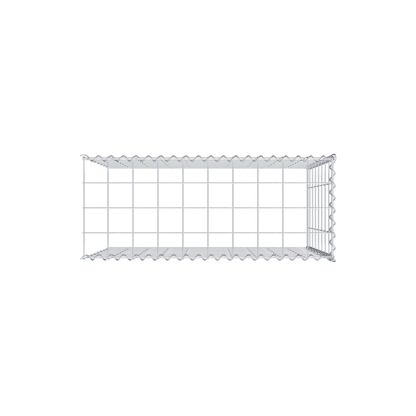 Opvokset gabion type 4 100 cm x 80 cm x 40 cm (L x H x D), maskestørrelse 10 cm x 10 cm, spiral