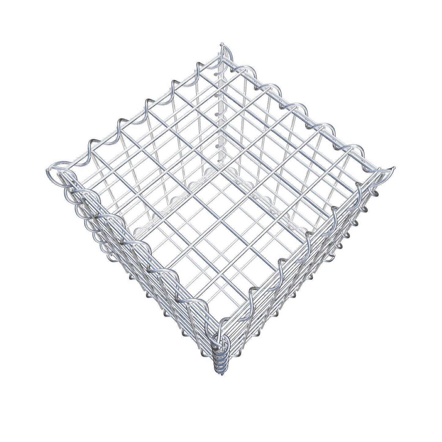 Gabião 30 cm x 30 cm x 30 cm (C x A x P), malhagem 5 cm x 5 cm, espiral