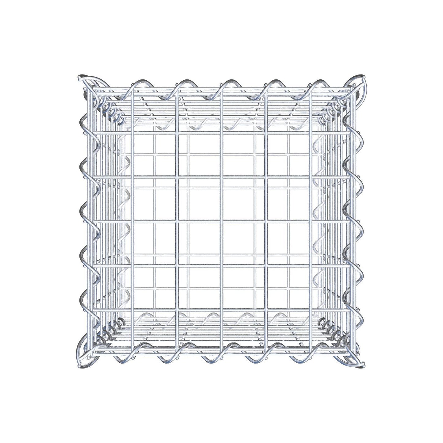 Gabião 30 cm x 30 cm x 30 cm (C x A x P), malhagem 5 cm x 5 cm, espiral