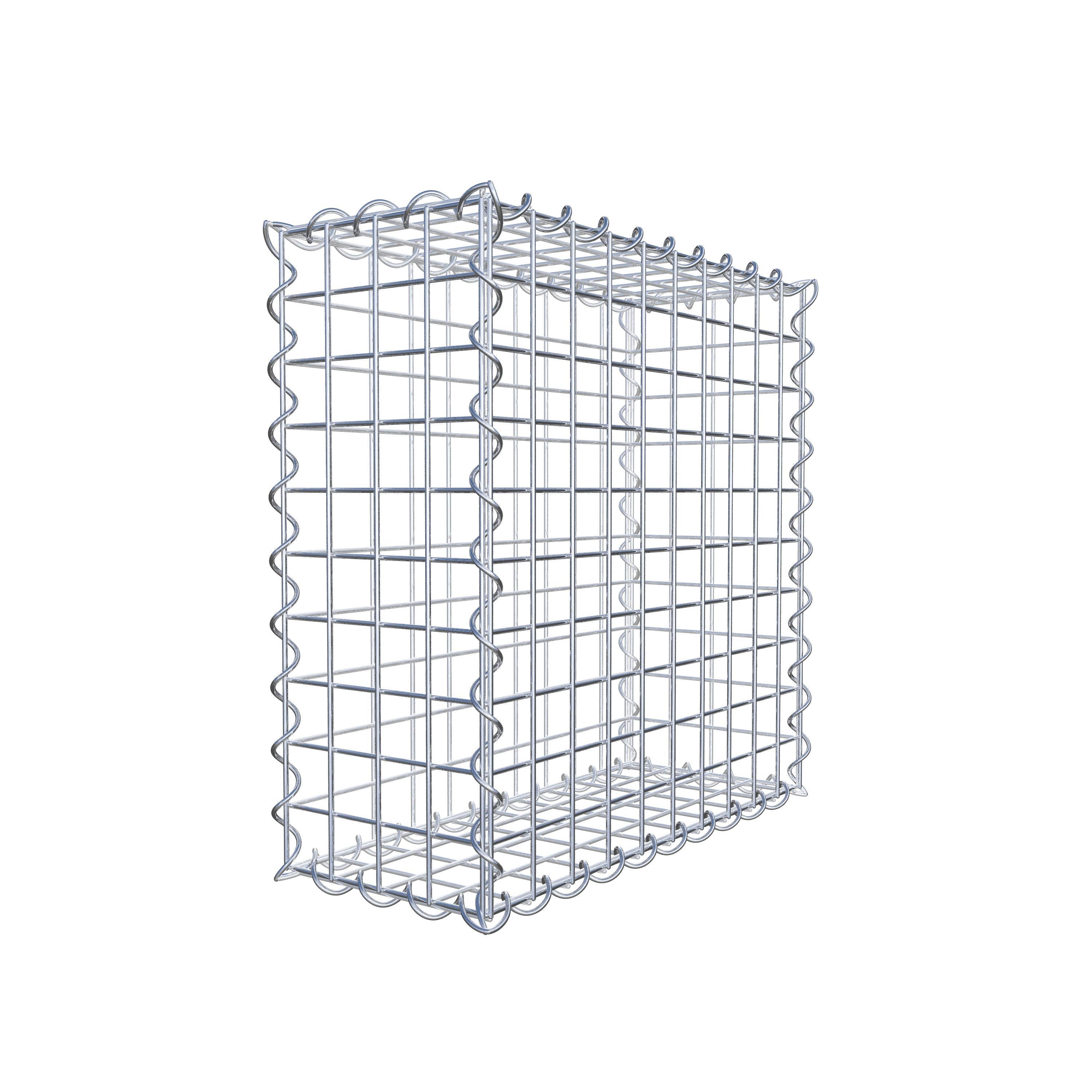 Schanskorf 50 cm x 50 cm x 20 cm (L x H x D), maaswijdte 5 cm x 5 cm, spiraalvormig