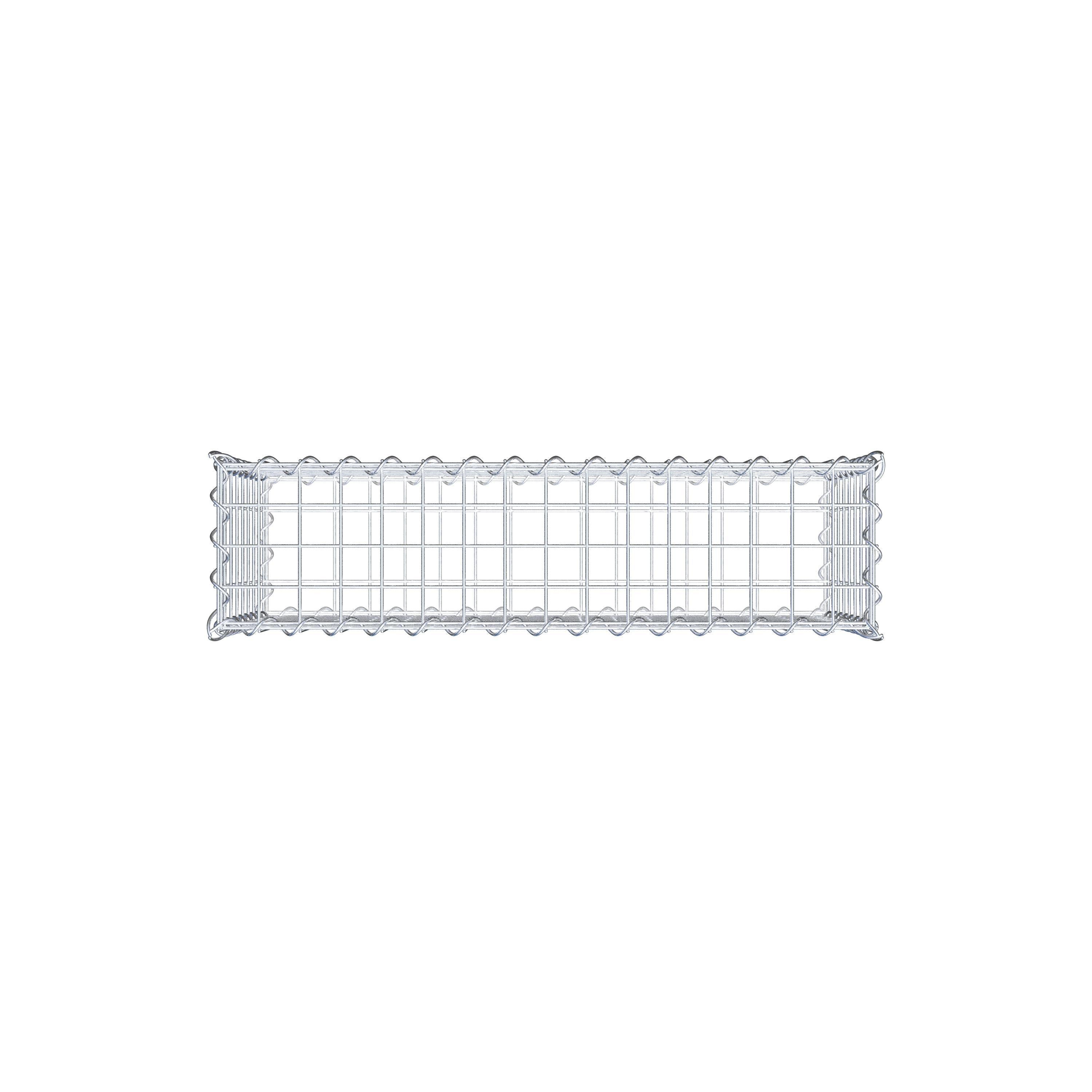 Schanskorf 80 cm x 40 cm x 20 cm (L x H x D), maaswijdte 5 cm x 5 cm, spiraalvormig