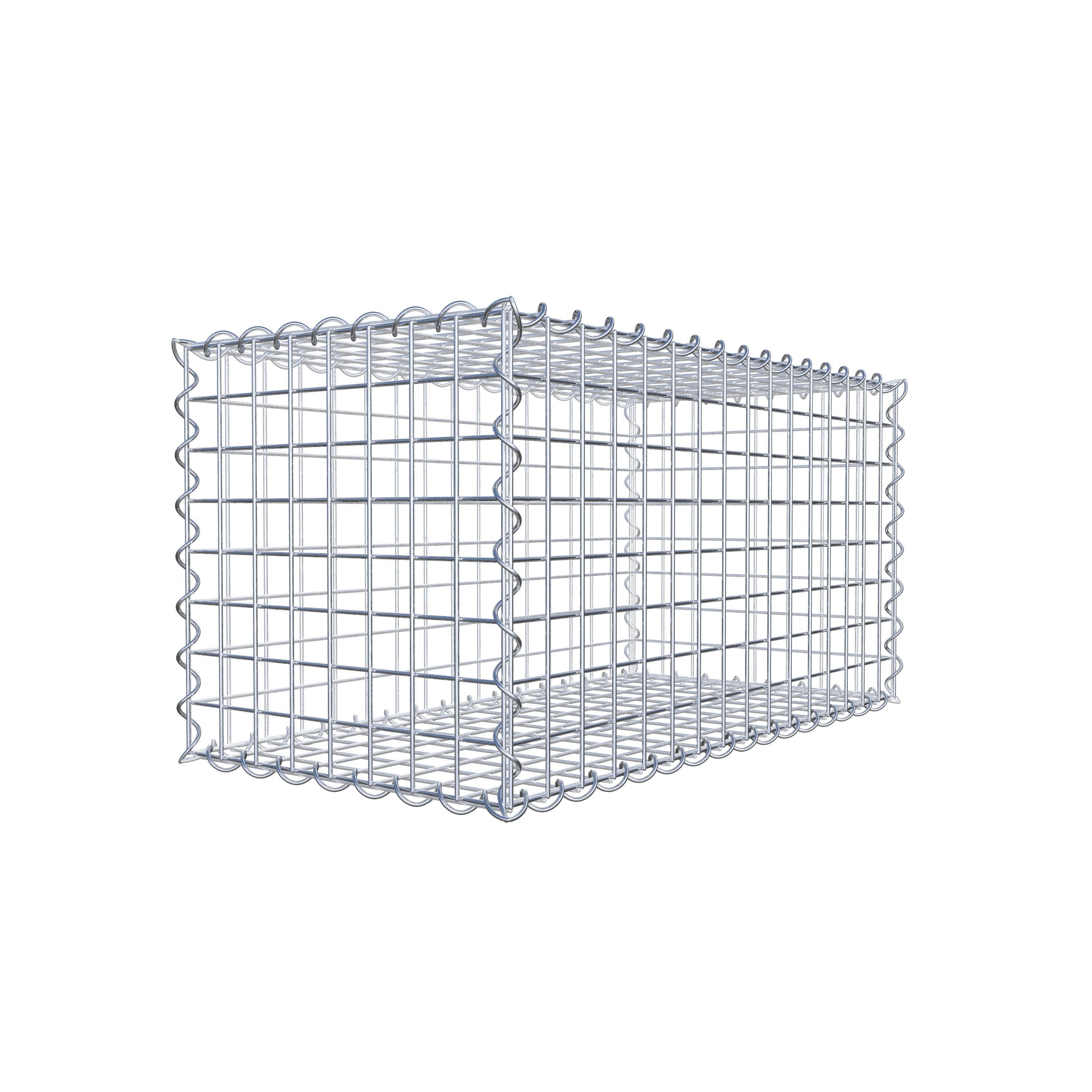 Schanskorf 80 cm x 40 cm x 40 cm (L x H x D), maaswijdte 5 cm x 5 cm, spiraalvormig