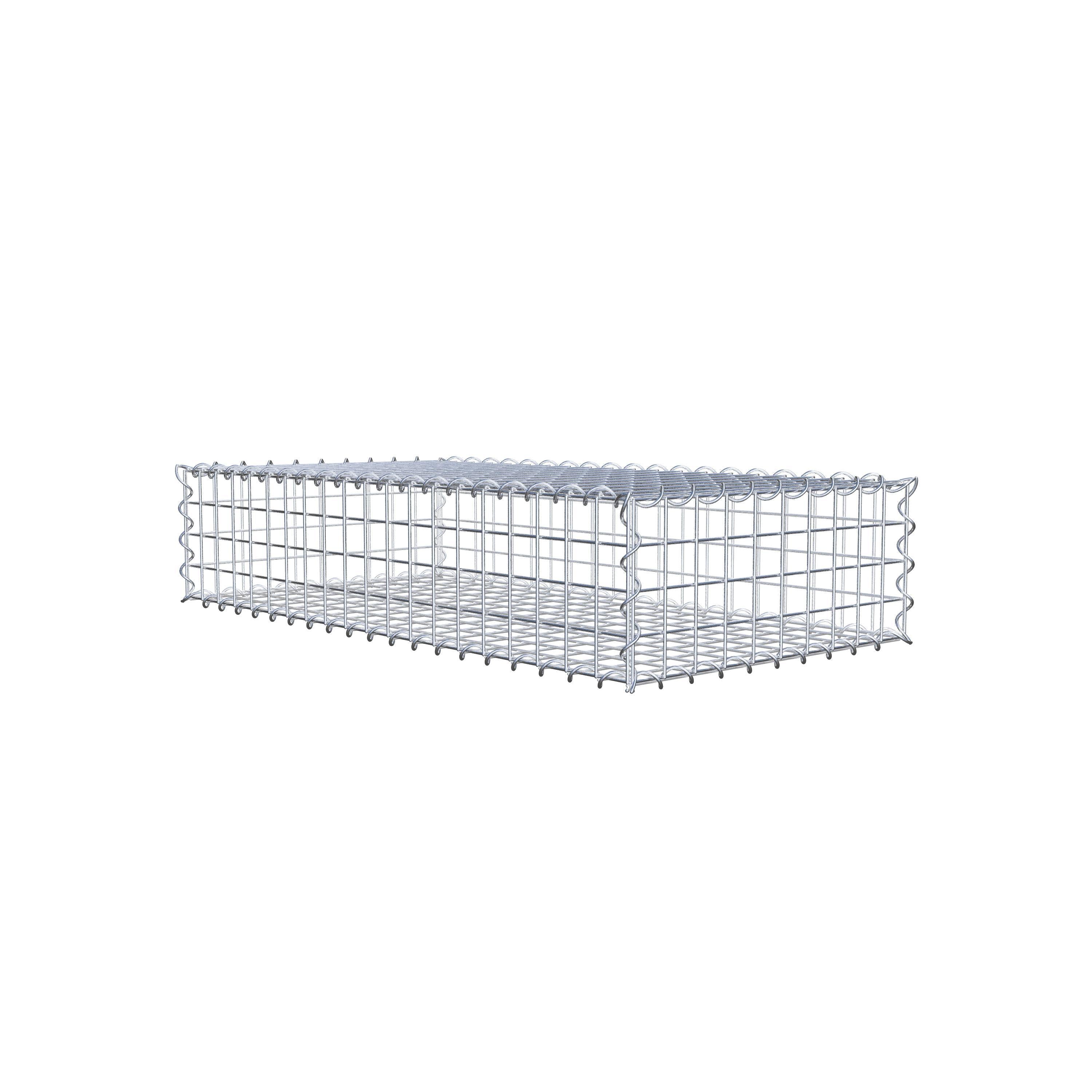 Gabion 100 cm x 20 cm x 50 cm (L x H x D), maskestørrelse 5 cm x 5 cm, spiral