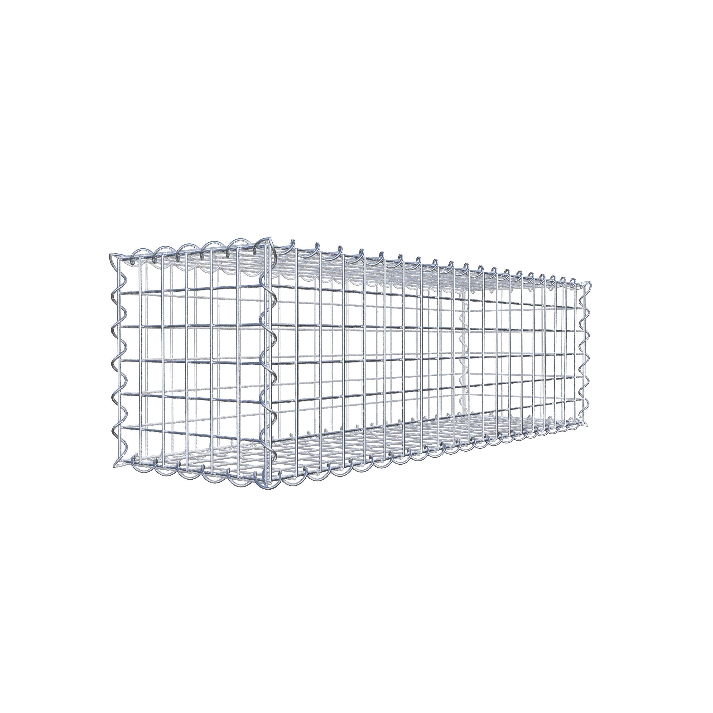 Schanskorf 100 cm x 30 cm x 30 cm (L x H x D), maaswijdte 5 cm x 5 cm, spiraalvormig