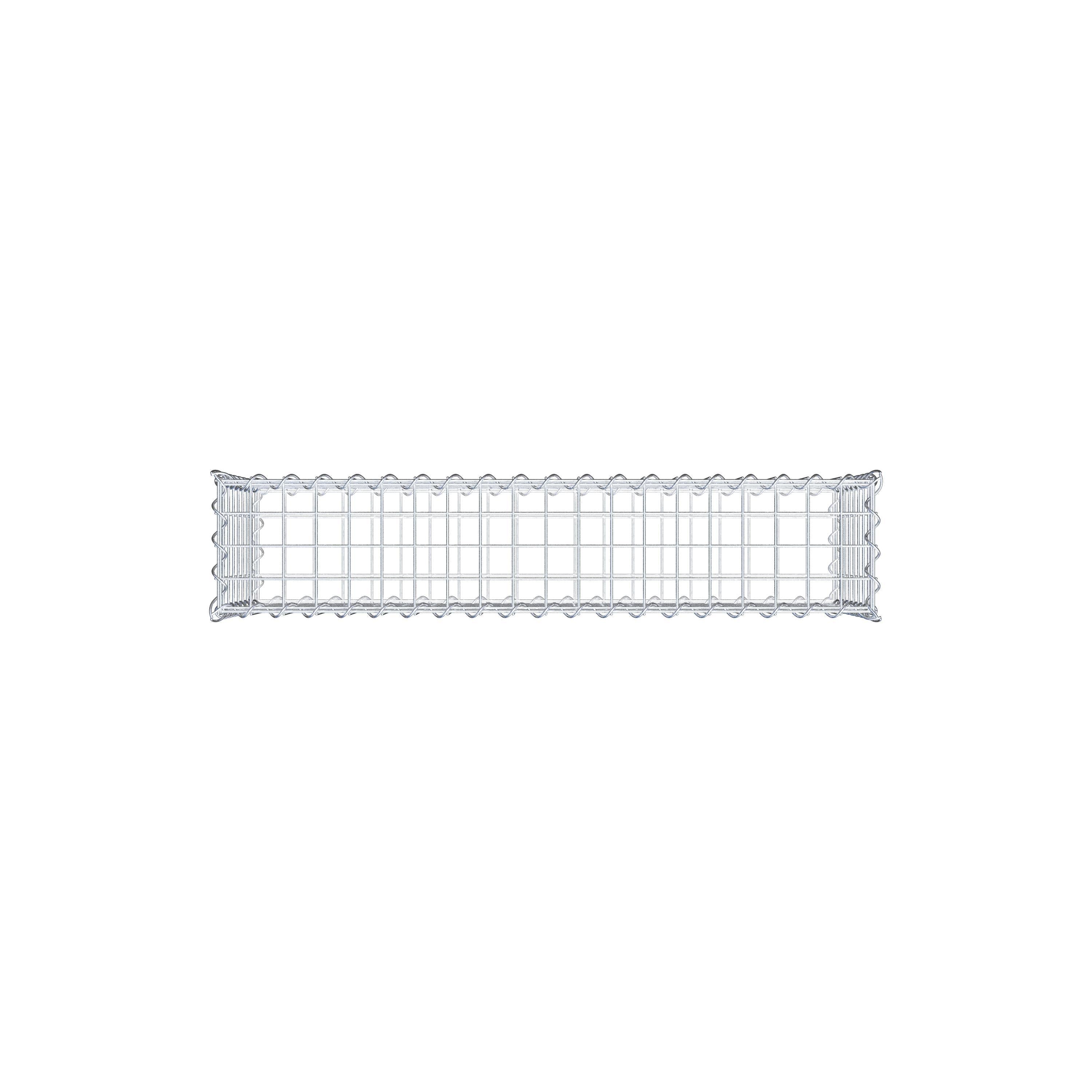 Schanskorf 100 cm x 40 cm x 20 cm (L x H x D), maaswijdte 5 cm x 5 cm, spiraalvormig