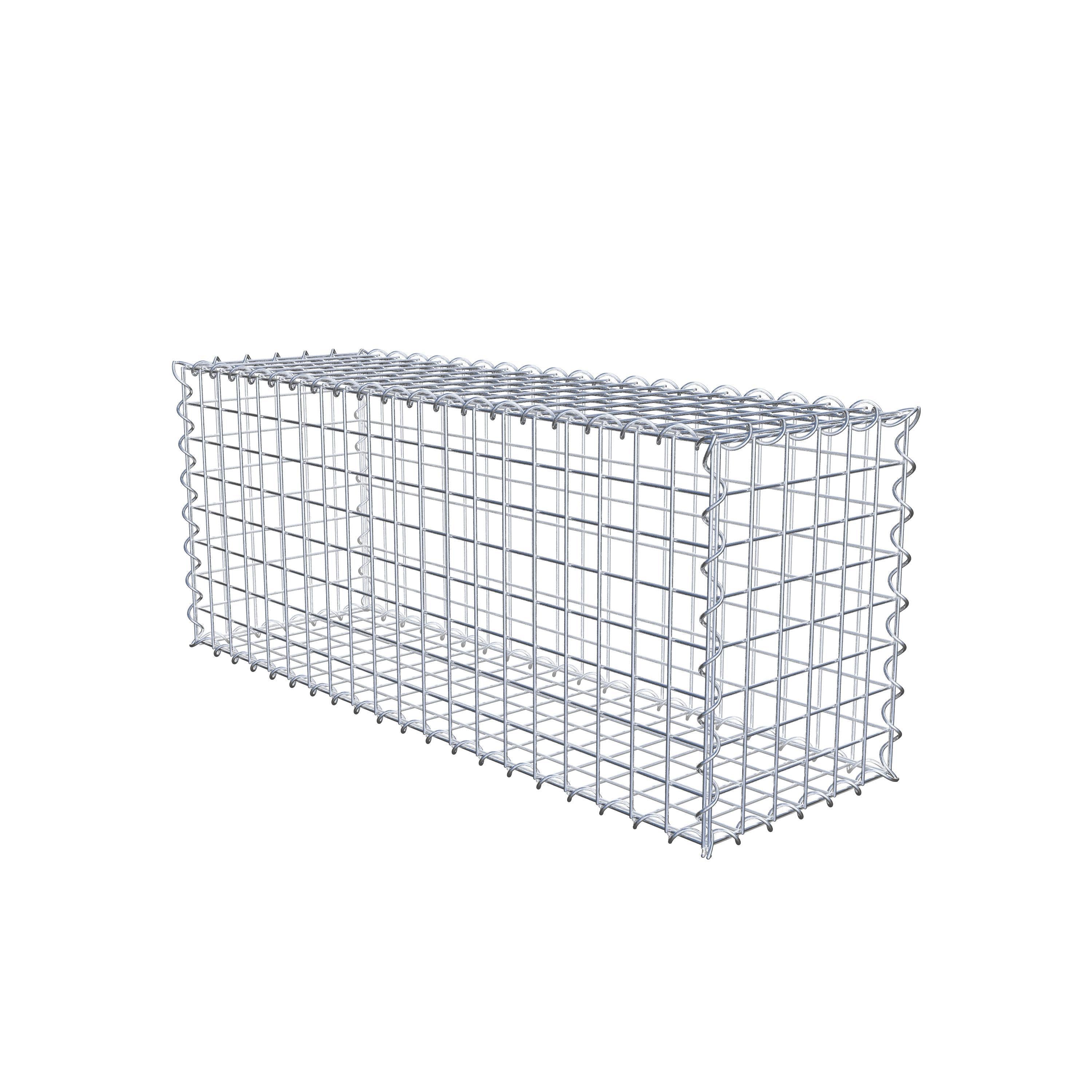 Gabion 100 cm x 40 cm x 30 cm (L x H x D), maskstorlek 5 cm x 5 cm, spiral