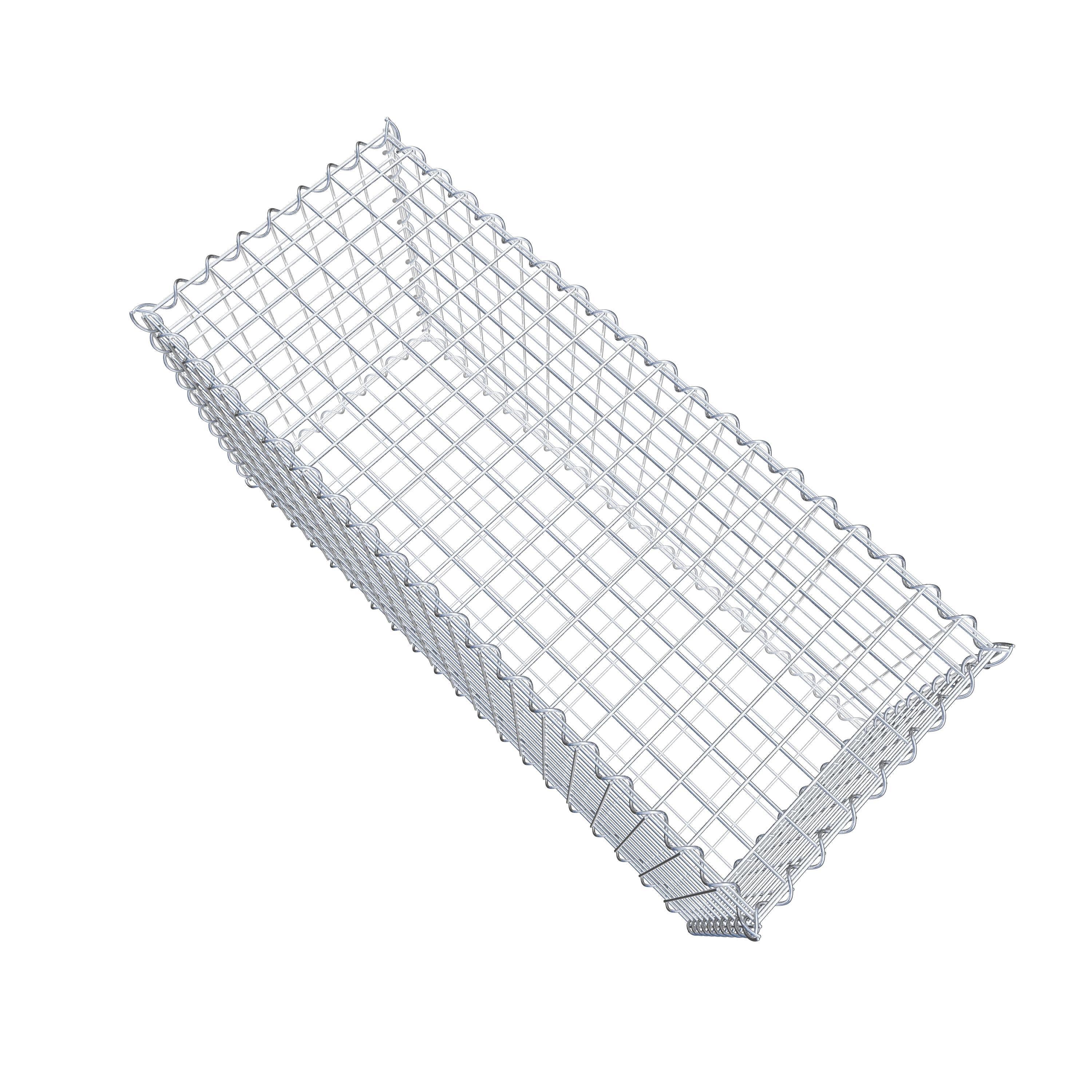 Schanskorf 100 cm x 50 cm x 40 cm (L x H x D), maaswijdte 5 cm x 5 cm, spiraalvormig