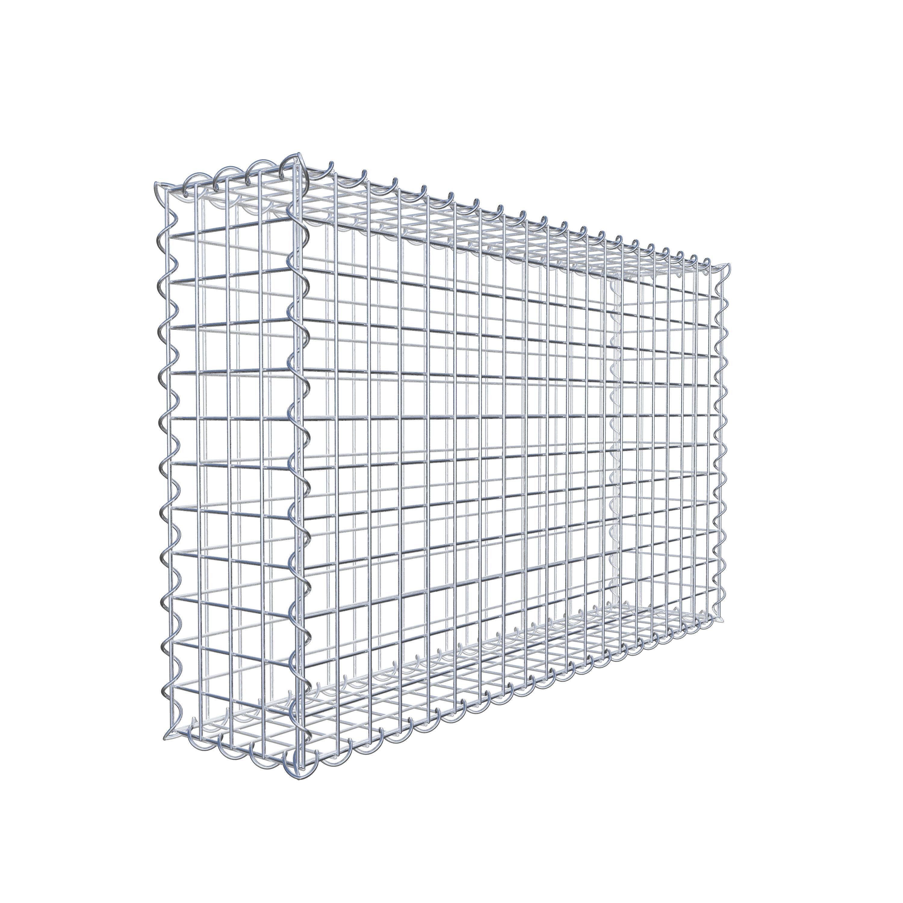 Gabião 100 cm x 60 cm x 20 cm (C x A x P), malhagem 5 cm x 5 cm, espiral