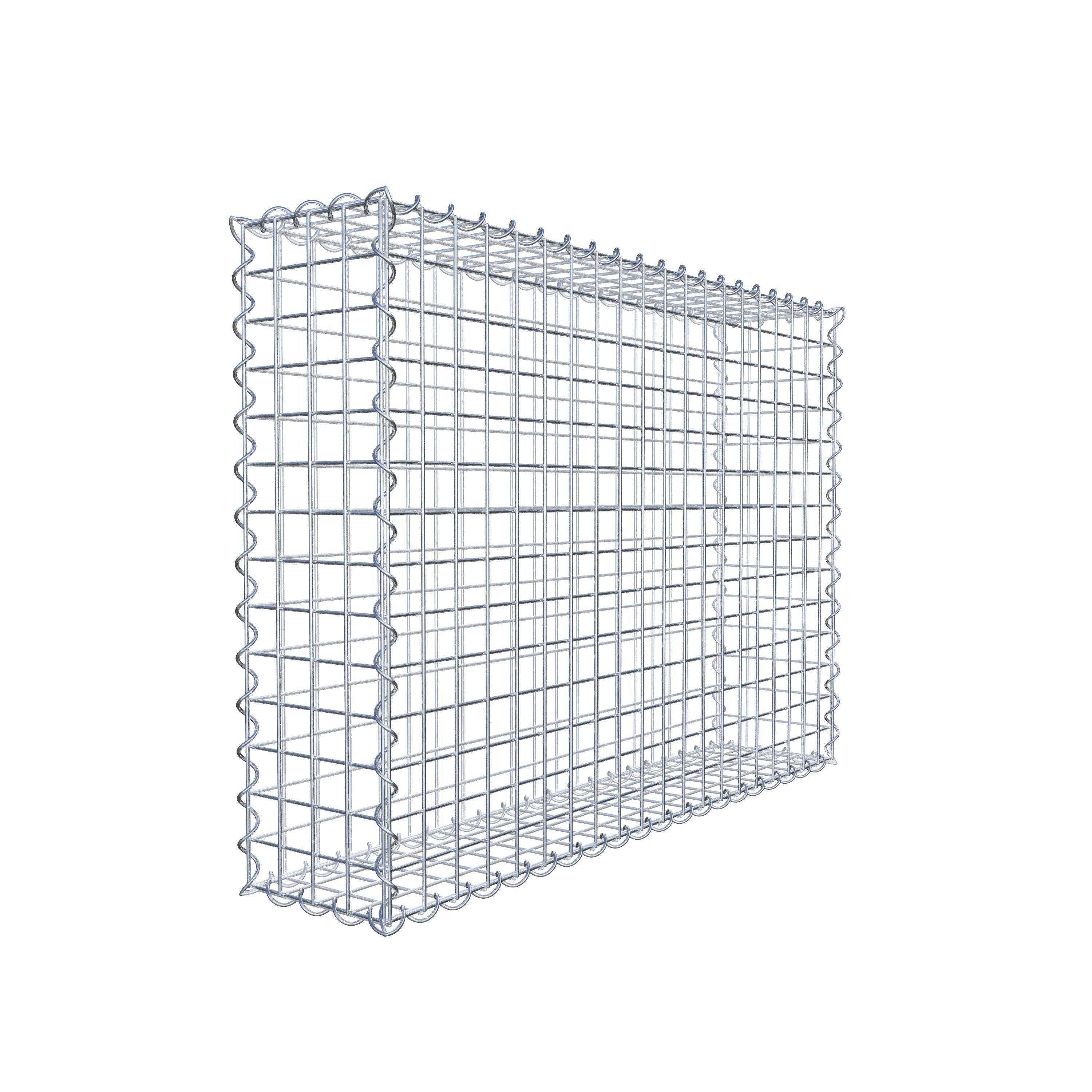 Schanskorf 100 cm x 70 cm x 20 cm (L x H x D), maaswijdte 5 cm x 5 cm, spiraalvormig