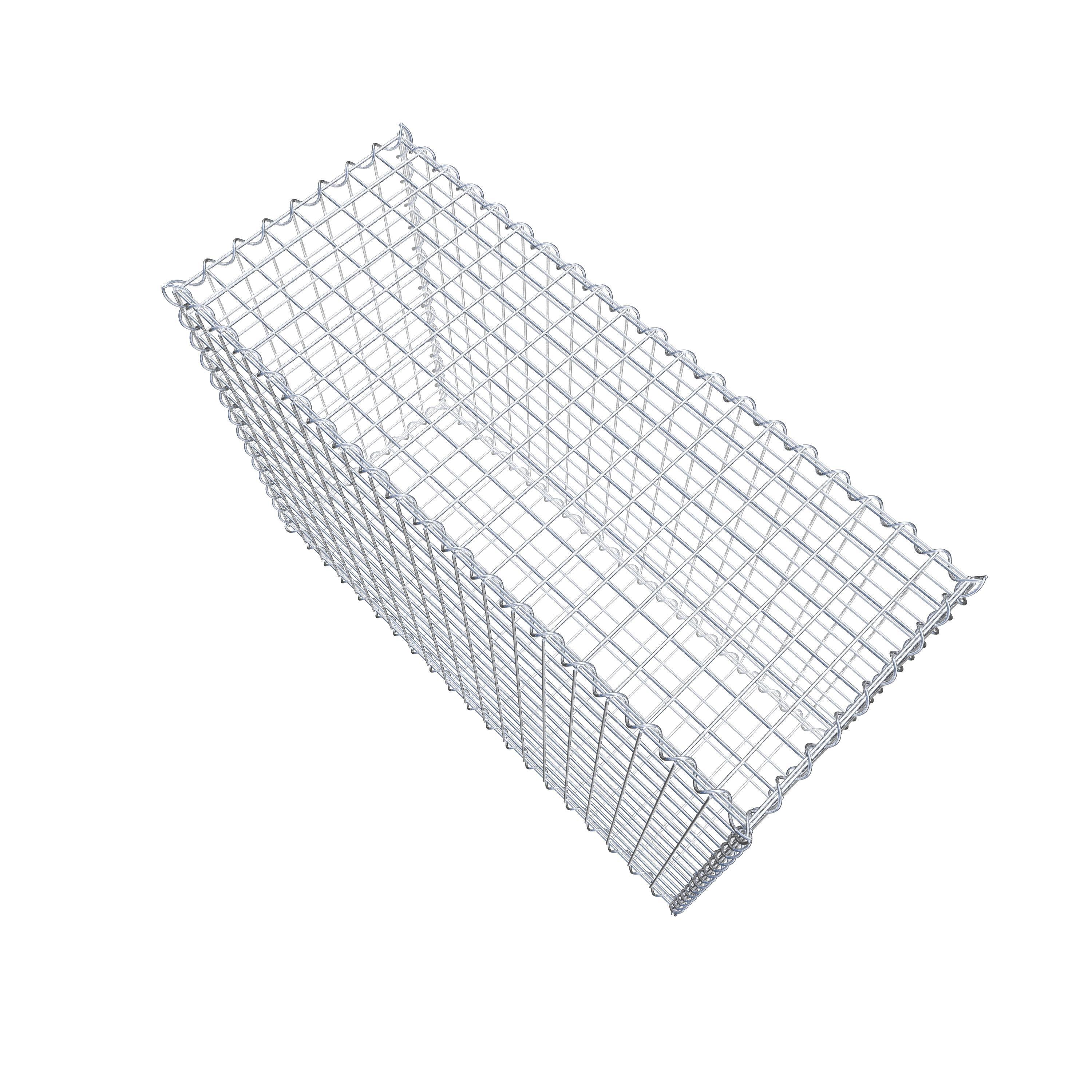 Schanskorf 100 cm x 70 cm x 40 cm (L x H x D), maaswijdte 5 cm x 5 cm, spiraalvormig