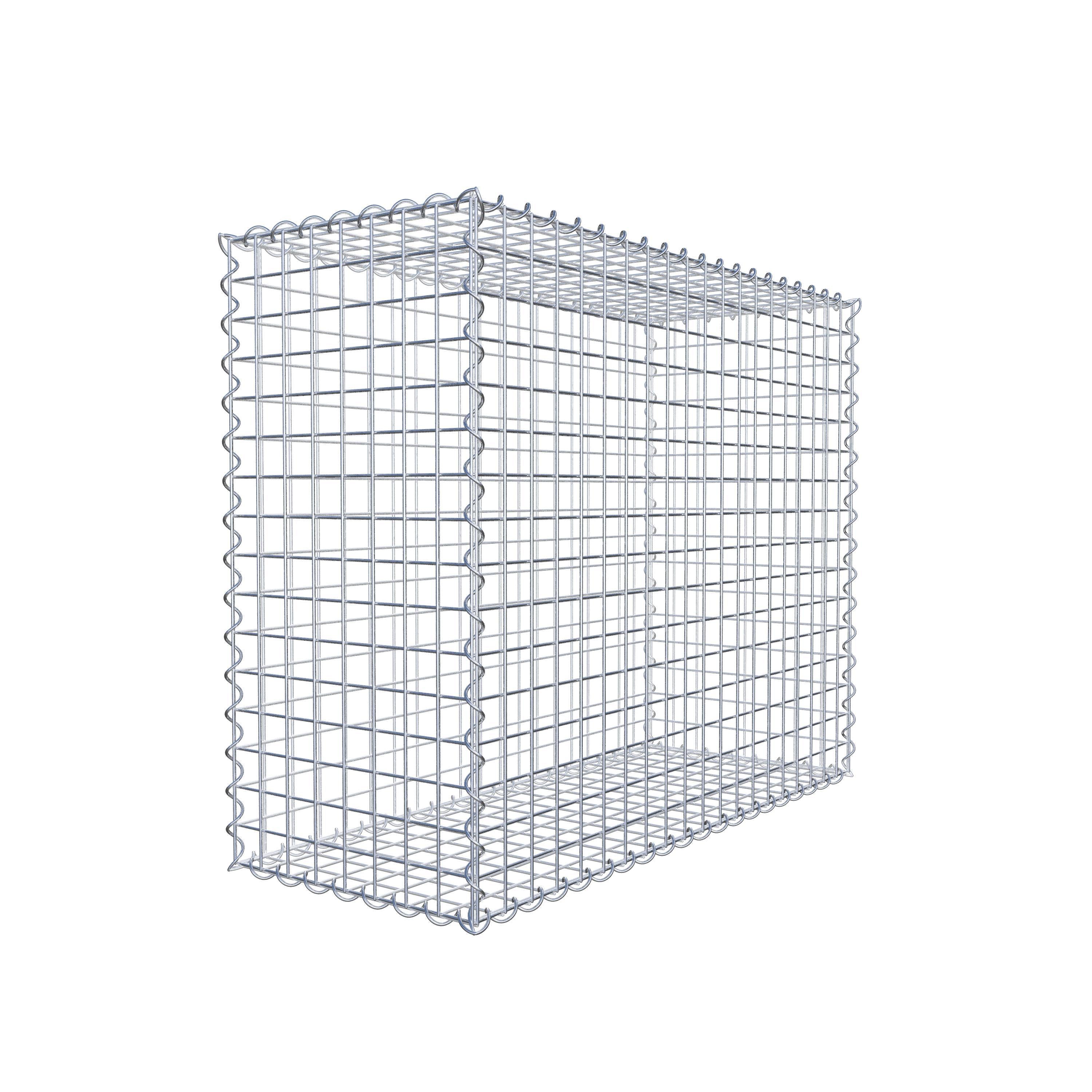 Schanskorf 100 cm x 80 cm x 40 cm (L x H x D), maaswijdte 5 cm x 5 cm, spiraalvormig