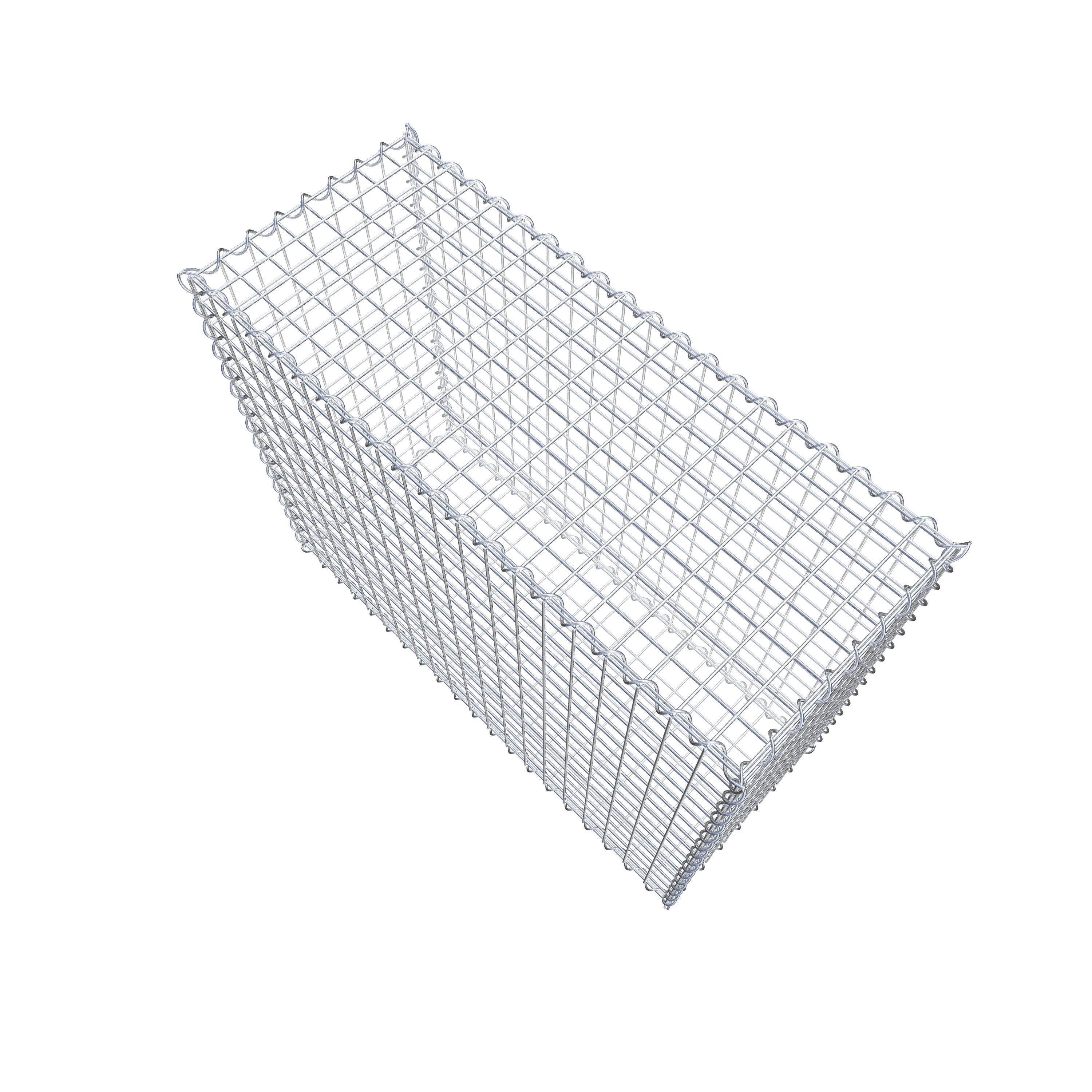 Schanskorf 100 cm x 80 cm x 40 cm (L x H x D), maaswijdte 5 cm x 5 cm, spiraalvormig