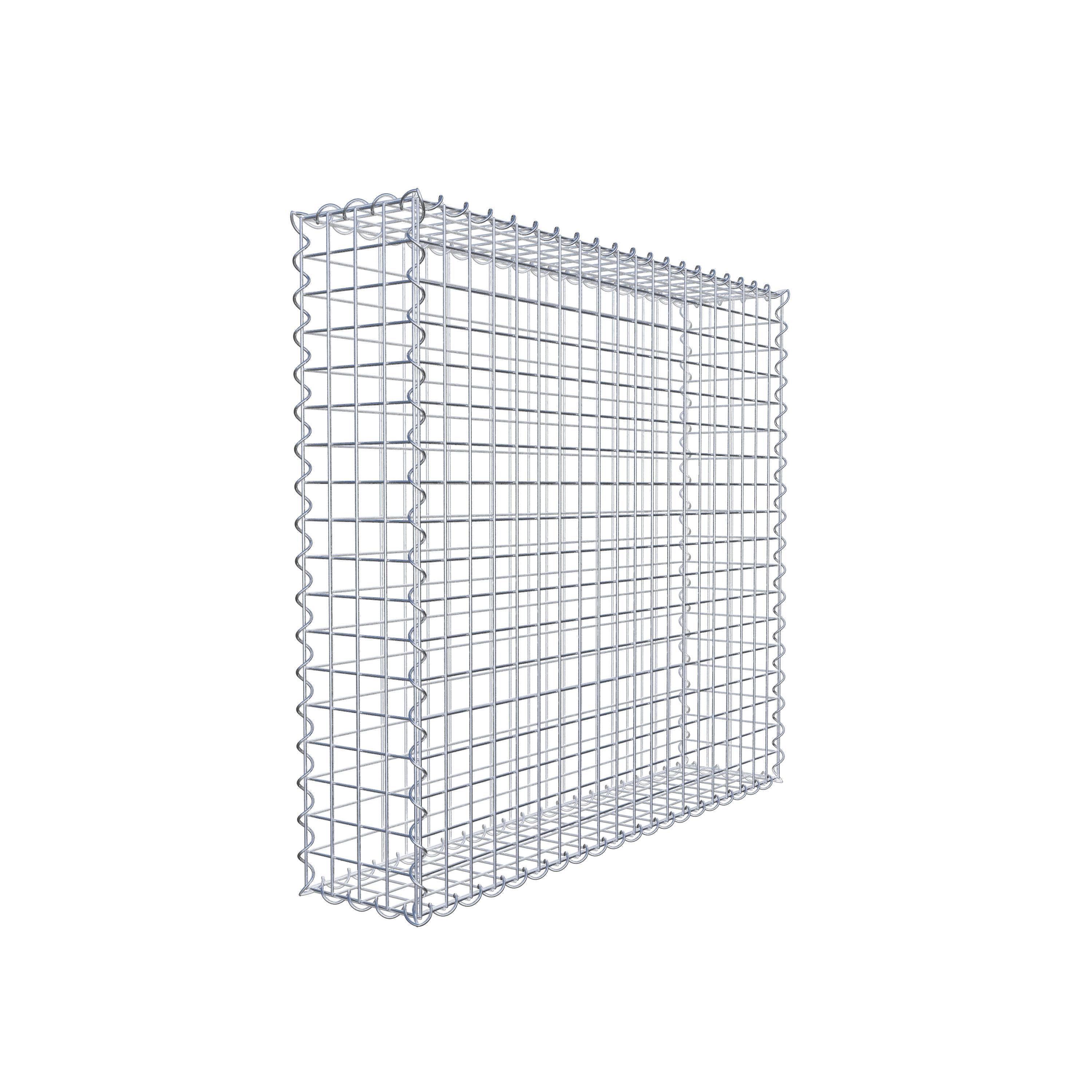 Schanskorf 100 cm x 90 cm x 20 cm (L x H x D), maaswijdte 5 cm x 5 cm, spiraalvormig