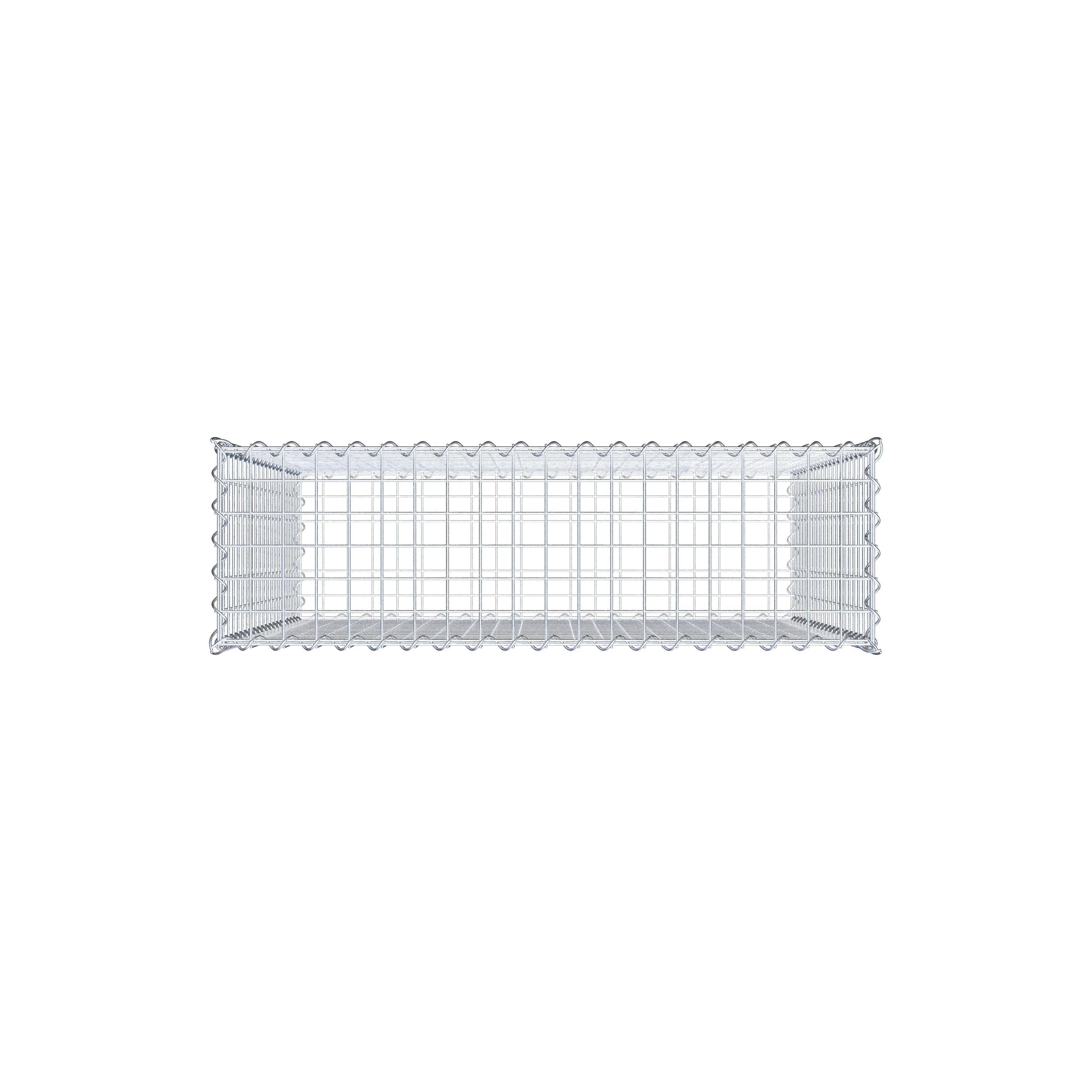 Schanskorf 100 cm x 100 cm x 30 cm (L x H x D), maaswijdte 5 cm x 5 cm, spiraalvormig