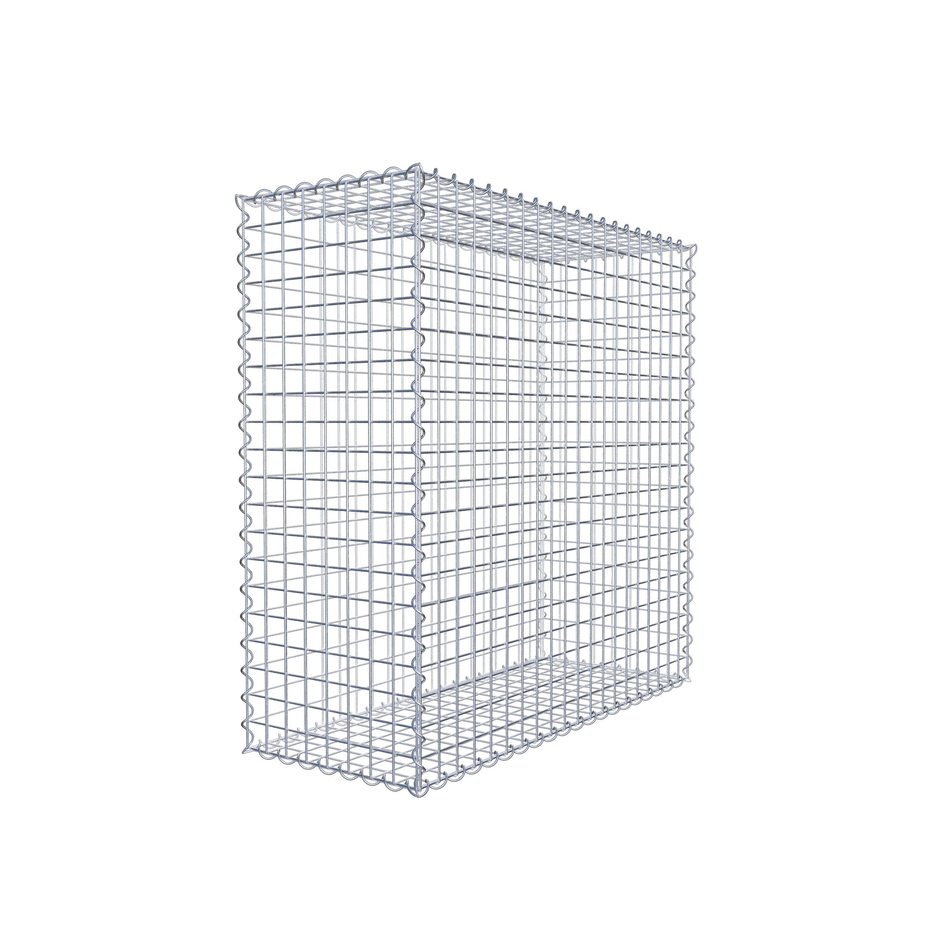 Schanskorf 100 cm x 100 cm x 40 cm (L x H x D), maaswijdte 5 cm x 5 cm, spiraalvormig