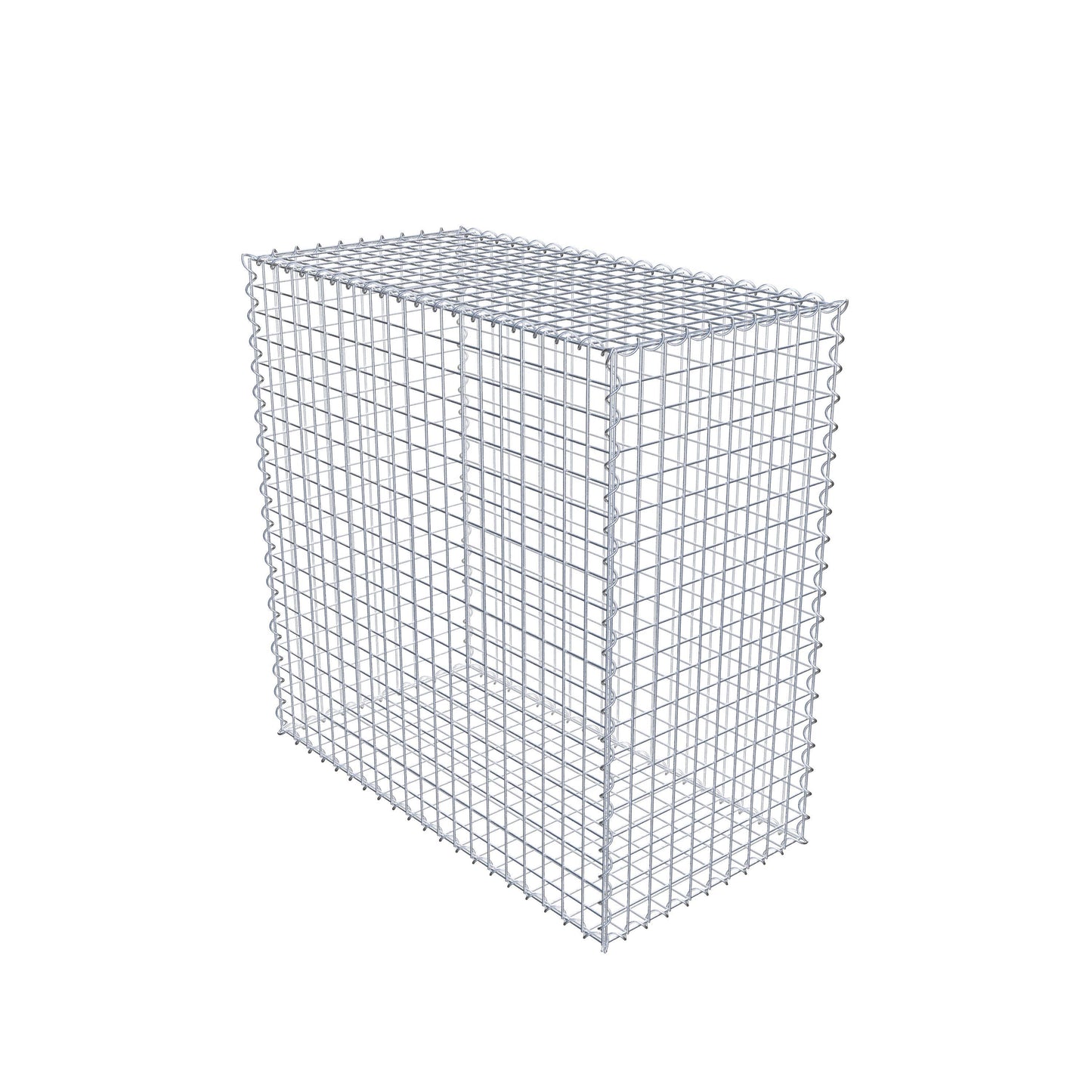 Gabião 100 cm x 100 cm x 50 cm (C x A x P), malhagem 5 cm x 5 cm, espiral