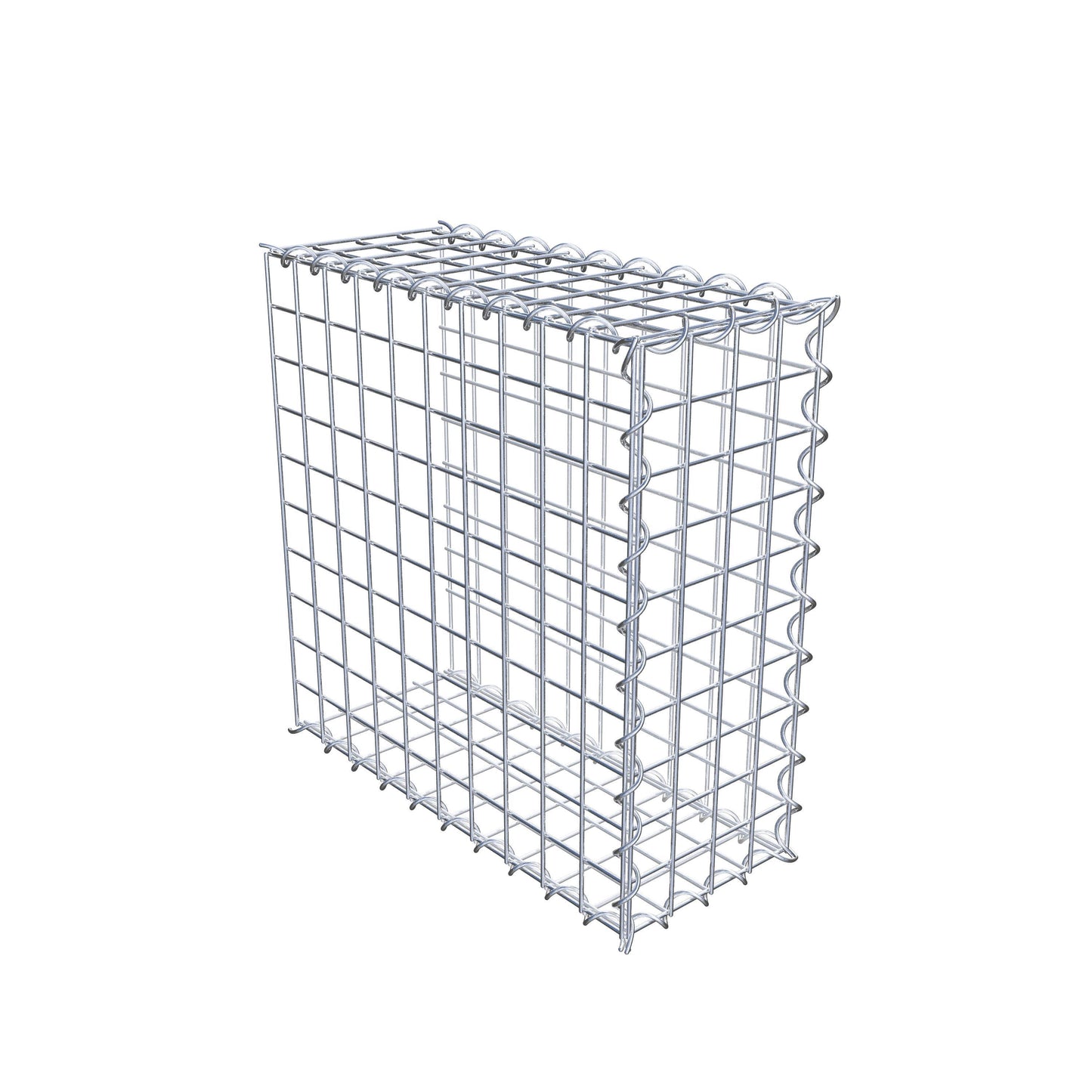 Gabion rapporté type 2 50 cm x 50 cm x 20 cm (L x H x P), mailles 5 cm x 5 cm, spirale