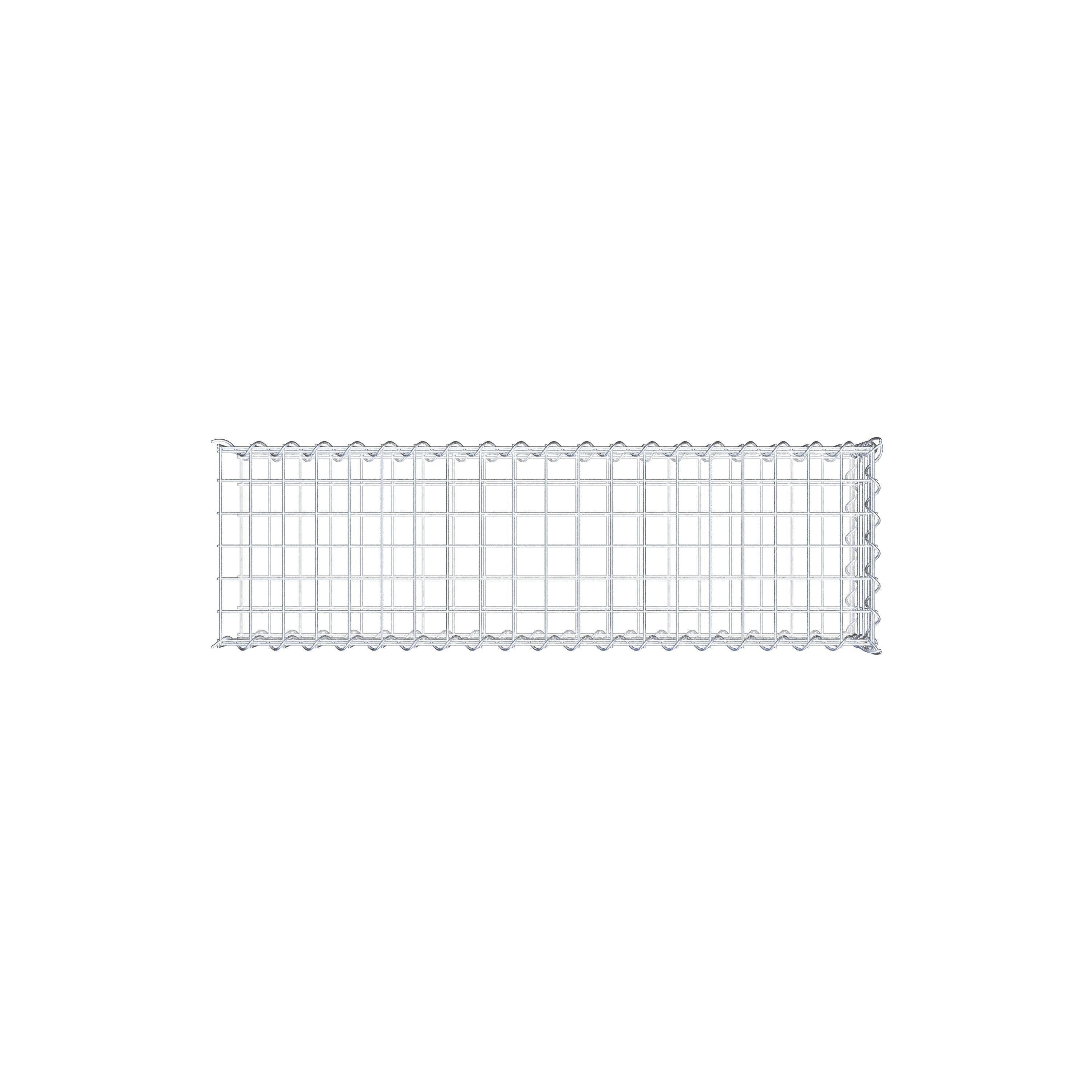 Opvokset gabion type 2 100 cm x 20 cm x 30 cm (L x H x D), maskestørrelse 5 cm x 5 cm, spiral