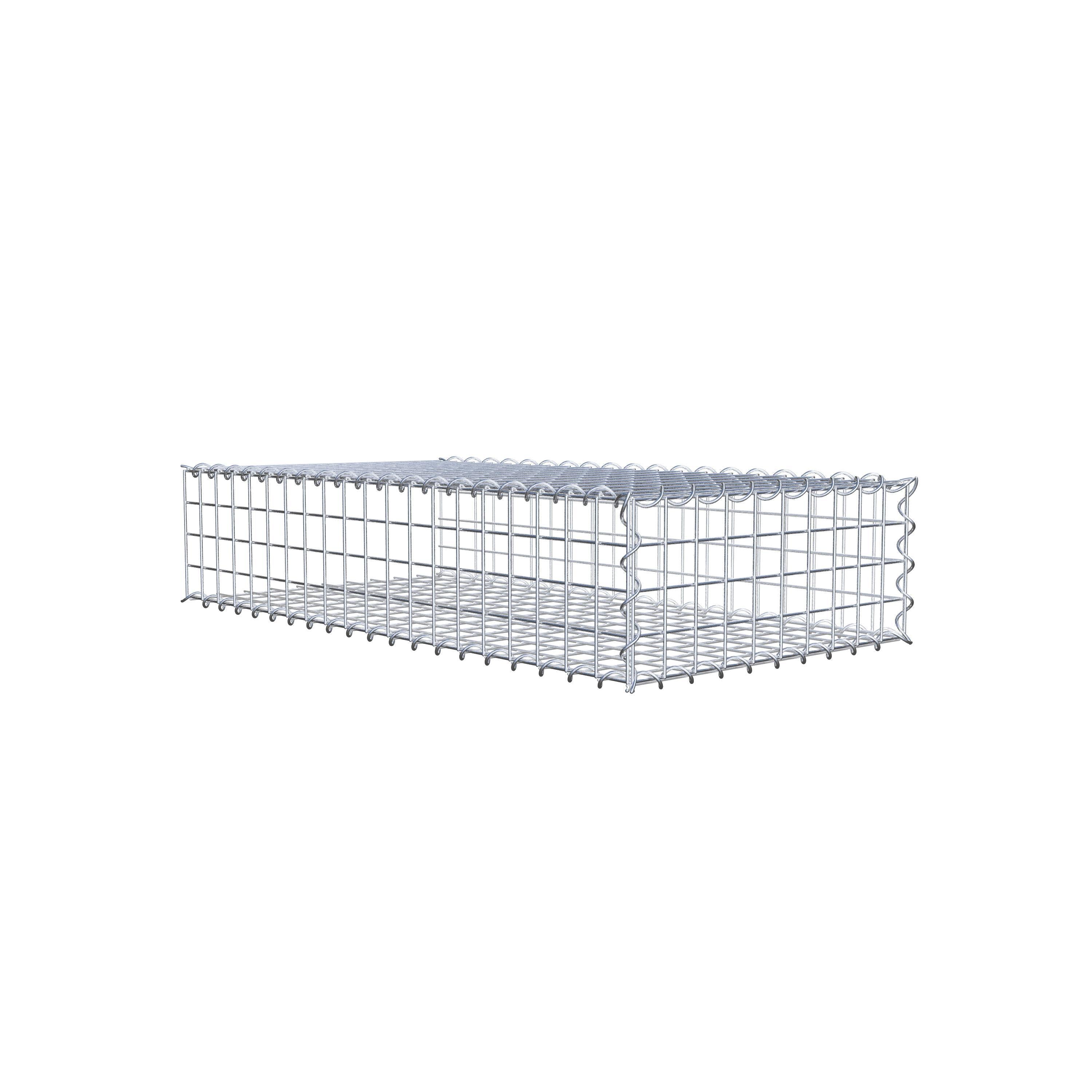 Extra gabion typ 2 100 cm x 20 cm x 50 cm (L x H x D), maskstorlek 5 cm x 5 cm, spiral