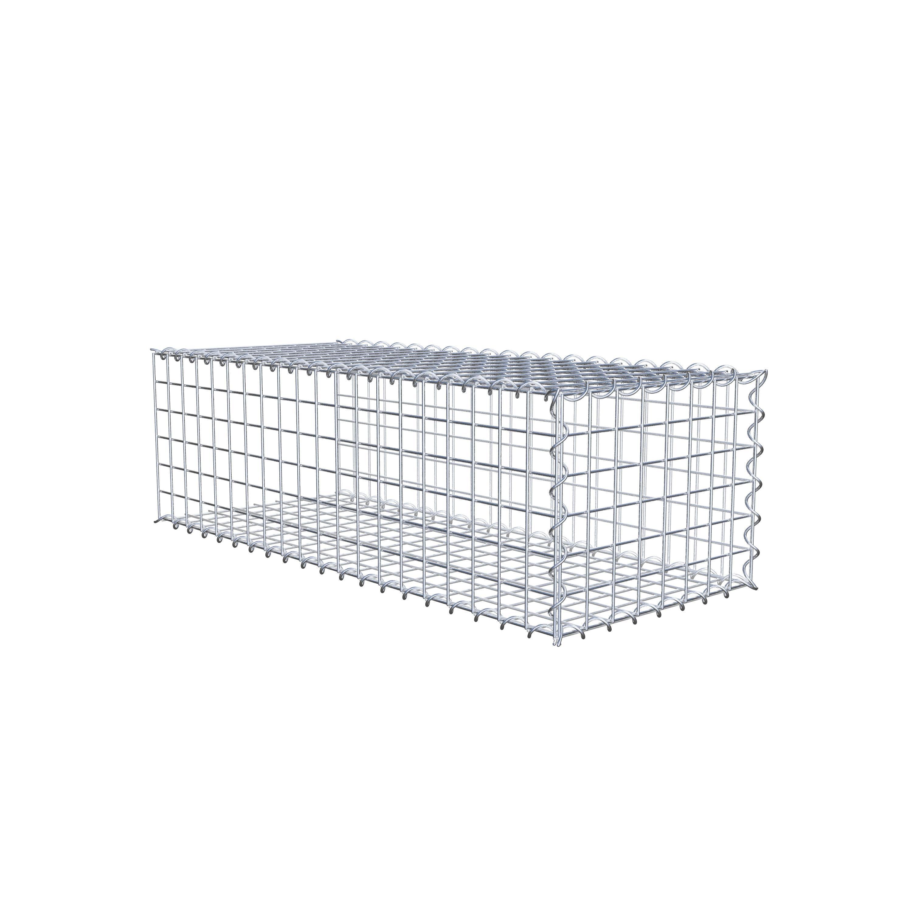 Gabion rapporté type 2 100 cm x 30 cm x 40 cm (L x H x P), mailles 5 cm x 5 cm, spirale