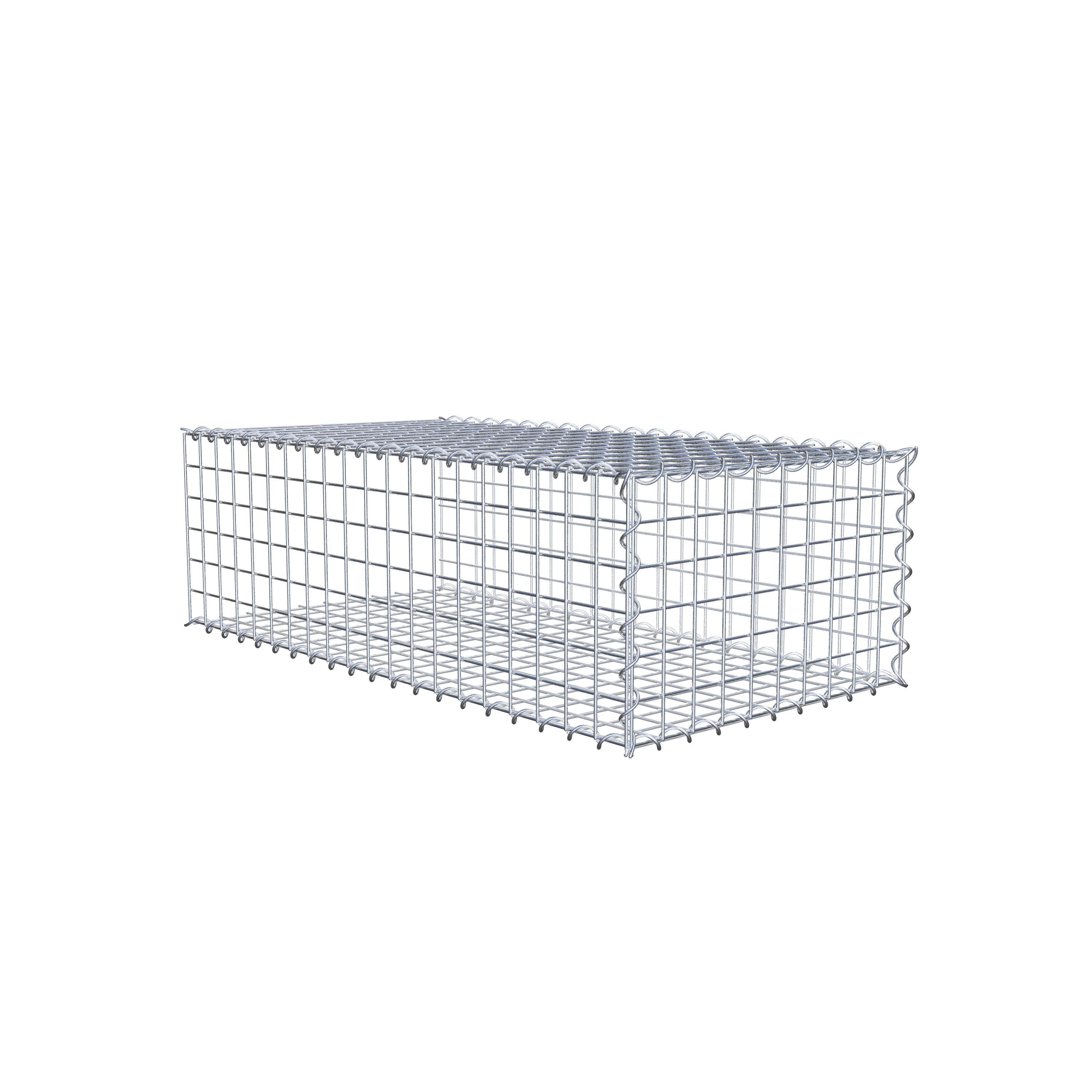 Gabion rapporté type 2 100 cm x 30 cm x 50 cm (L x H x P), mailles 5 cm x 5 cm, spirale