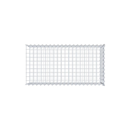Udvokset gabion type 2 100 cm x 30 cm x 50 cm (L x H x D), maskestørrelse 5 cm x 5 cm, spiral