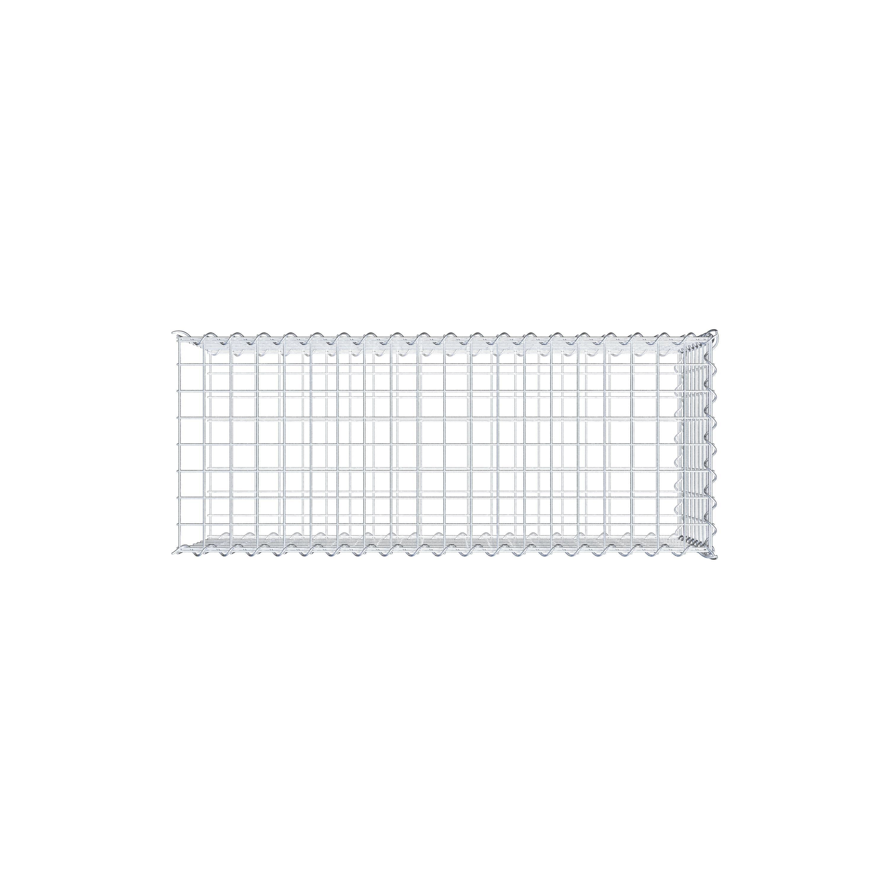 Opvokset gabion type 2 100 cm x 40 cm x 40 cm (L x H x D), maskestørrelse 5 cm x 5 cm, spiral