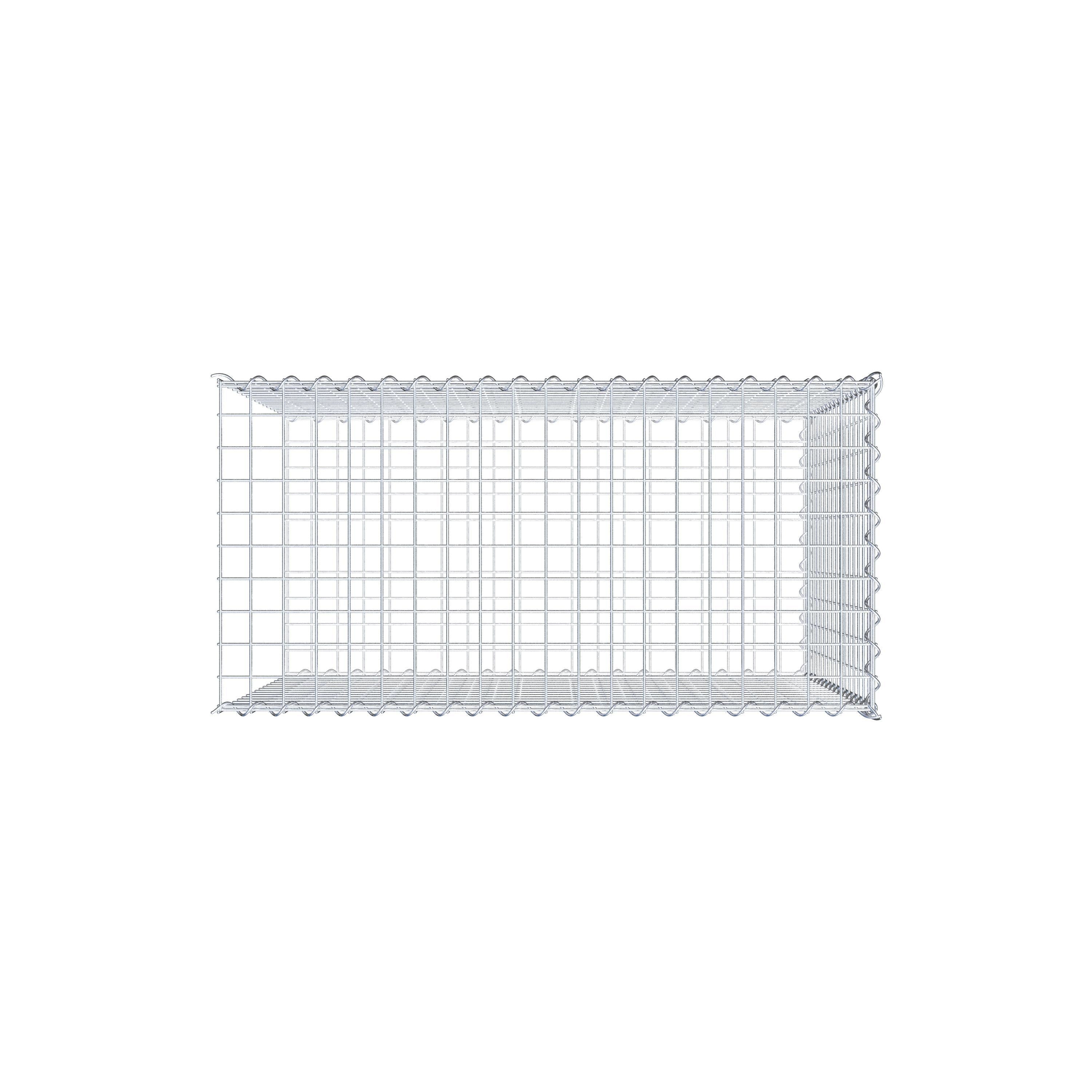 Gabion rapporté type 2 100 cm x 80 cm x 50 cm (L x H x P), mailles 5 cm x 5 cm, spirale