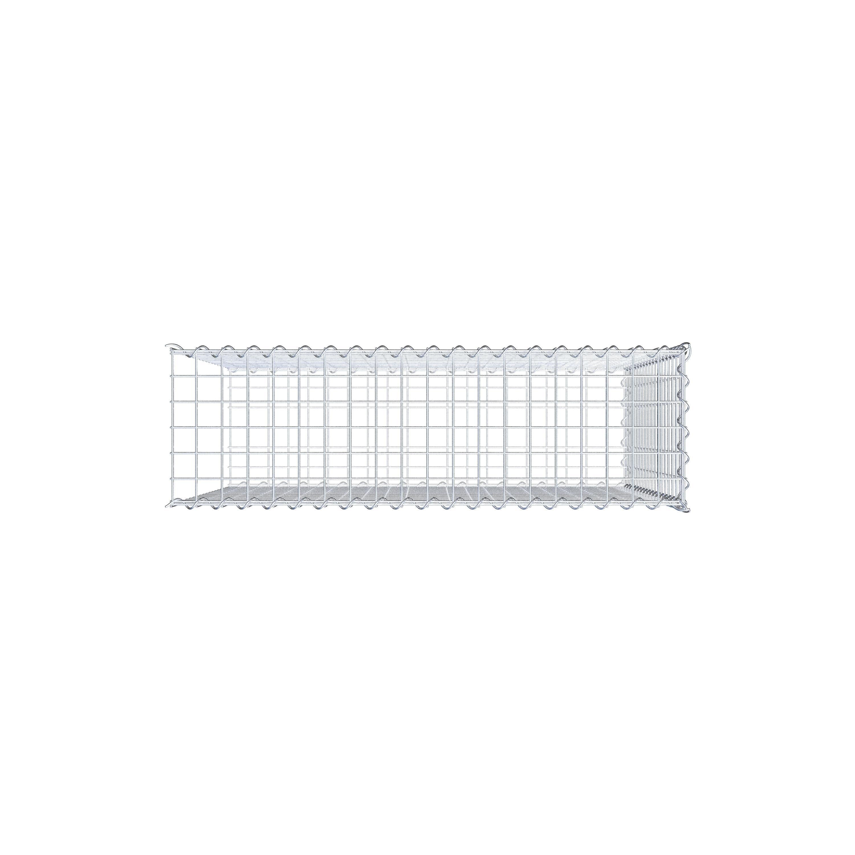 Gabion rapporté type 2 100 cm x 90 cm x 30 cm (L x H x P), mailles 5 cm x 5 cm, spirale