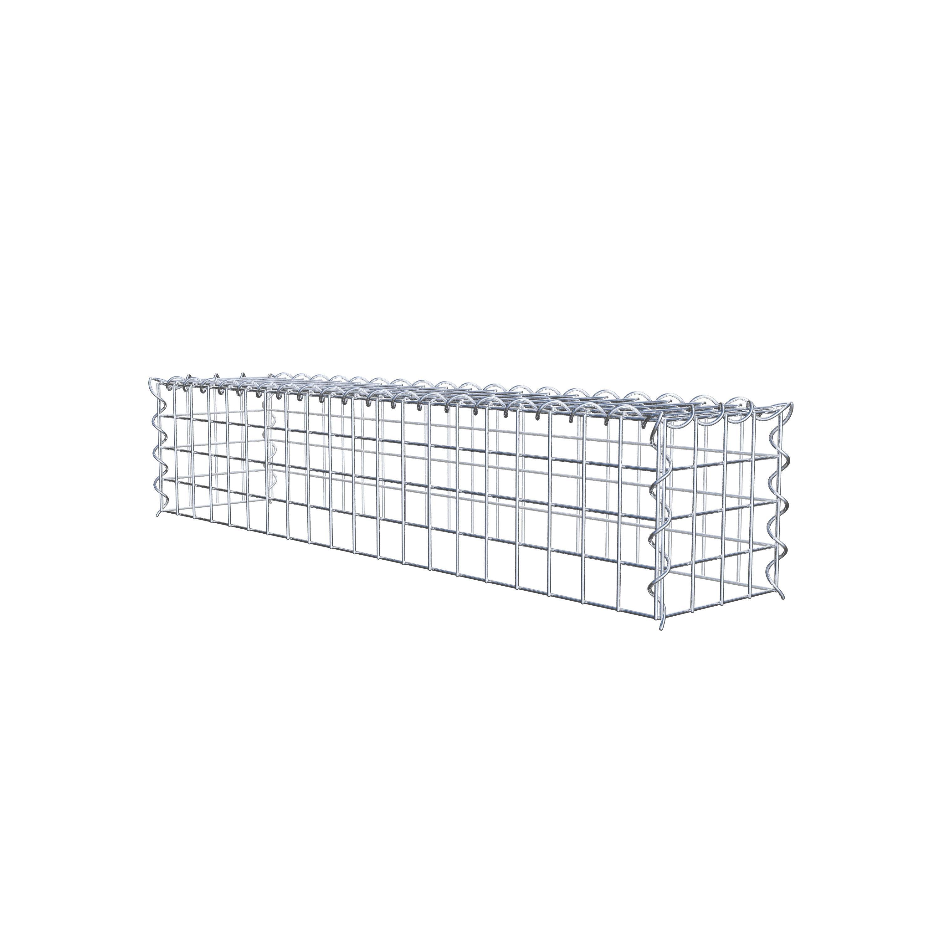 Gabion rapporté type 3 100 cm x 20 cm x 20 cm (L x H x P), mailles 5 cm x 5 cm, spirale