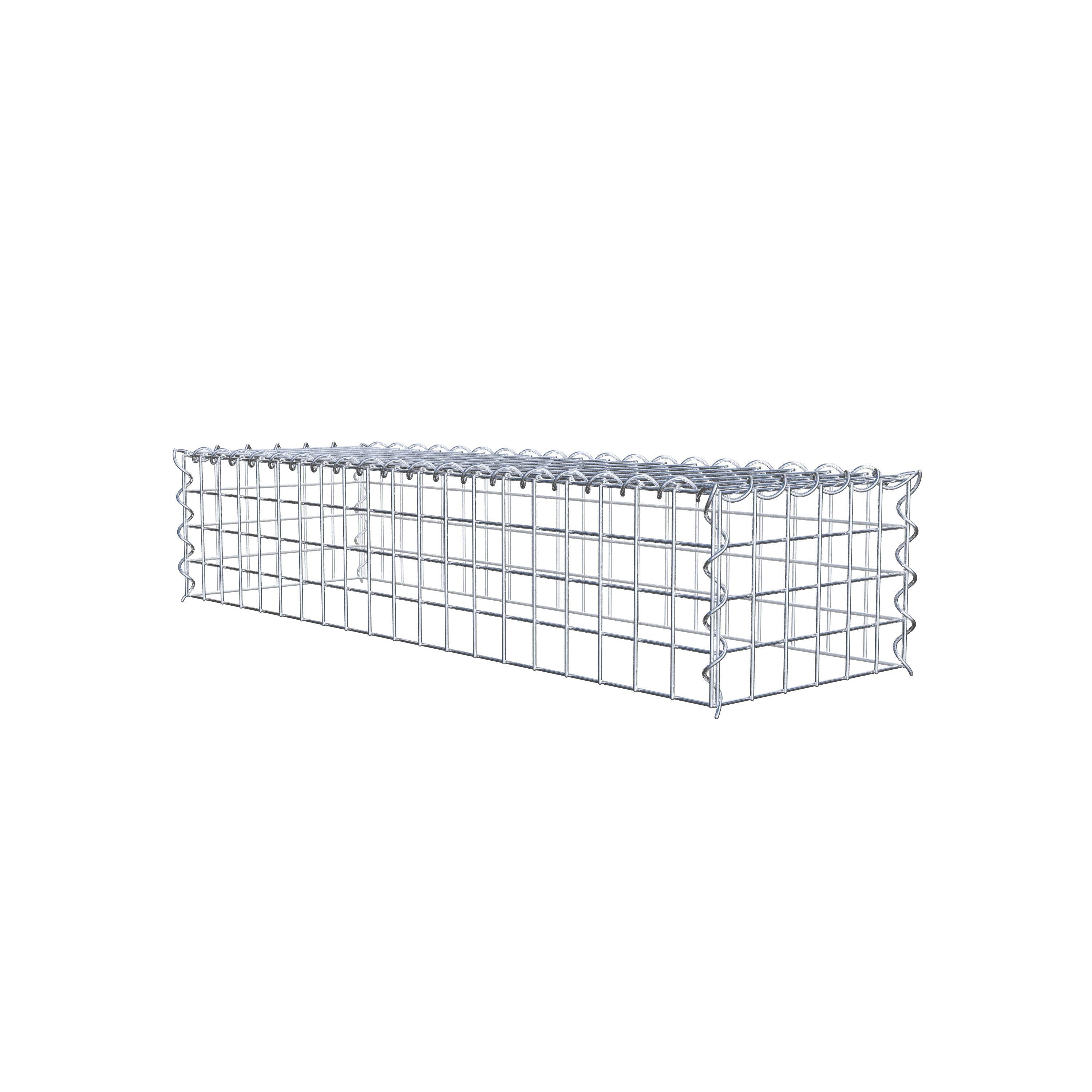 Gabion rapporté type 3 100 cm x 20 cm x 30 cm (L x H x P), mailles 5 cm x 5 cm, spirale