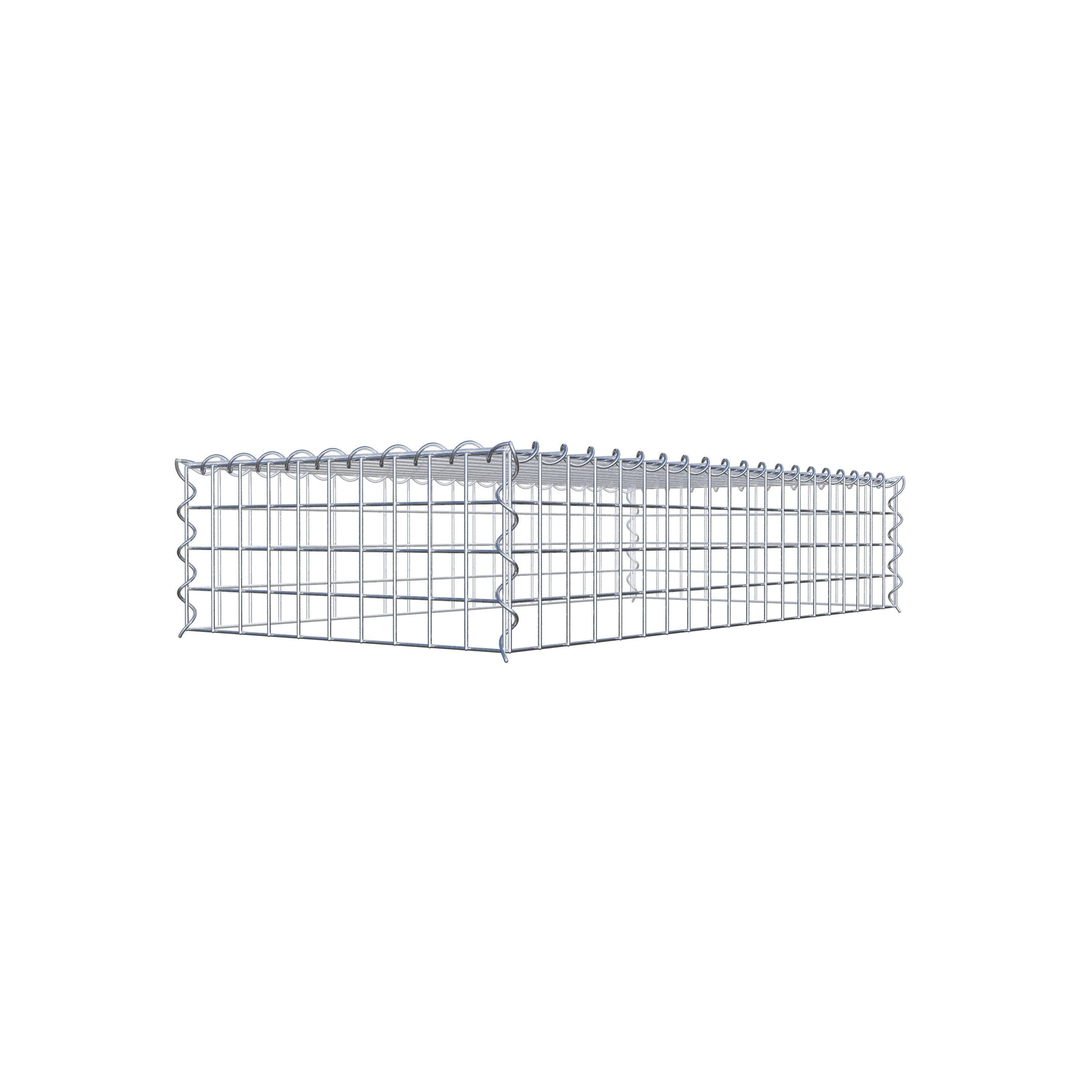 Extra gabion typ 3 100 cm x 20 cm x 50 cm (L x H x D), maskstorlek 5 cm x 5 cm, spiral