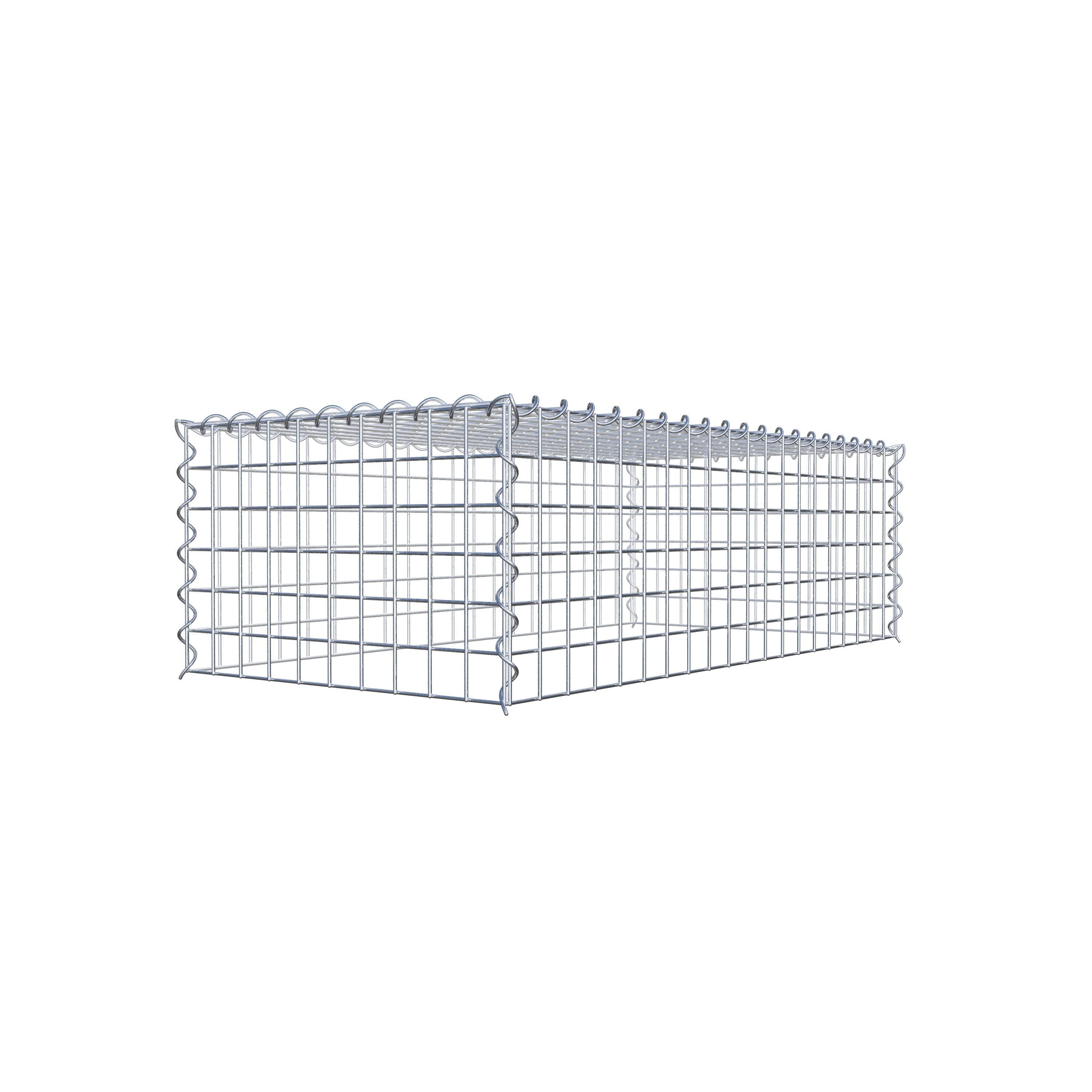 Extra gabion typ 3 100 cm x 30 cm x 50 cm (L x H x D), maskstorlek 5 cm x 5 cm, spiral