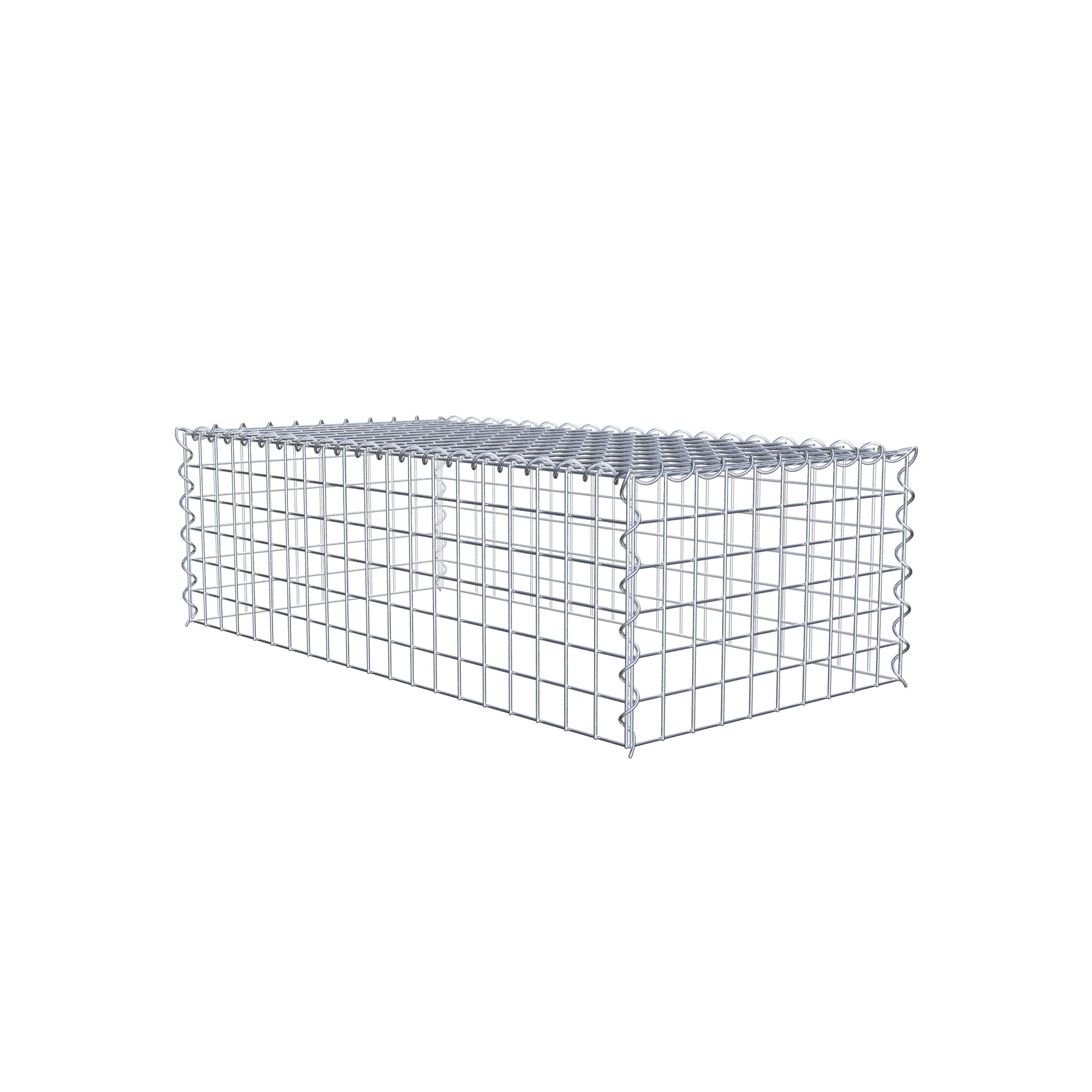 Gabion rapporté type 3 100 cm x 30 cm x 50 cm (L x H x P), mailles 5 cm x 5 cm, spirale