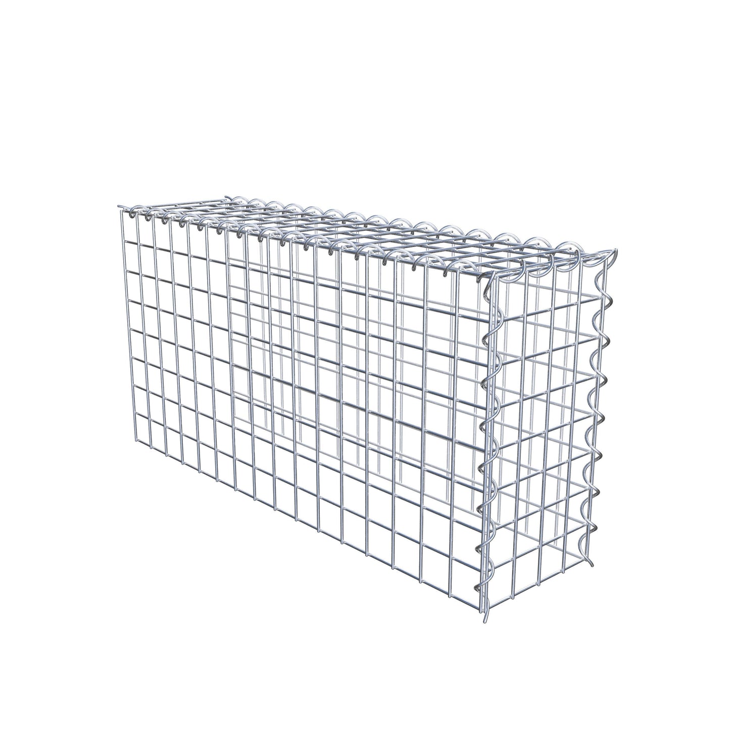 Monteret gabion type 4 80 cm x 40 cm x 20 cm (L x H x D), maskestørrelse 5 cm x 5 cm, spiral