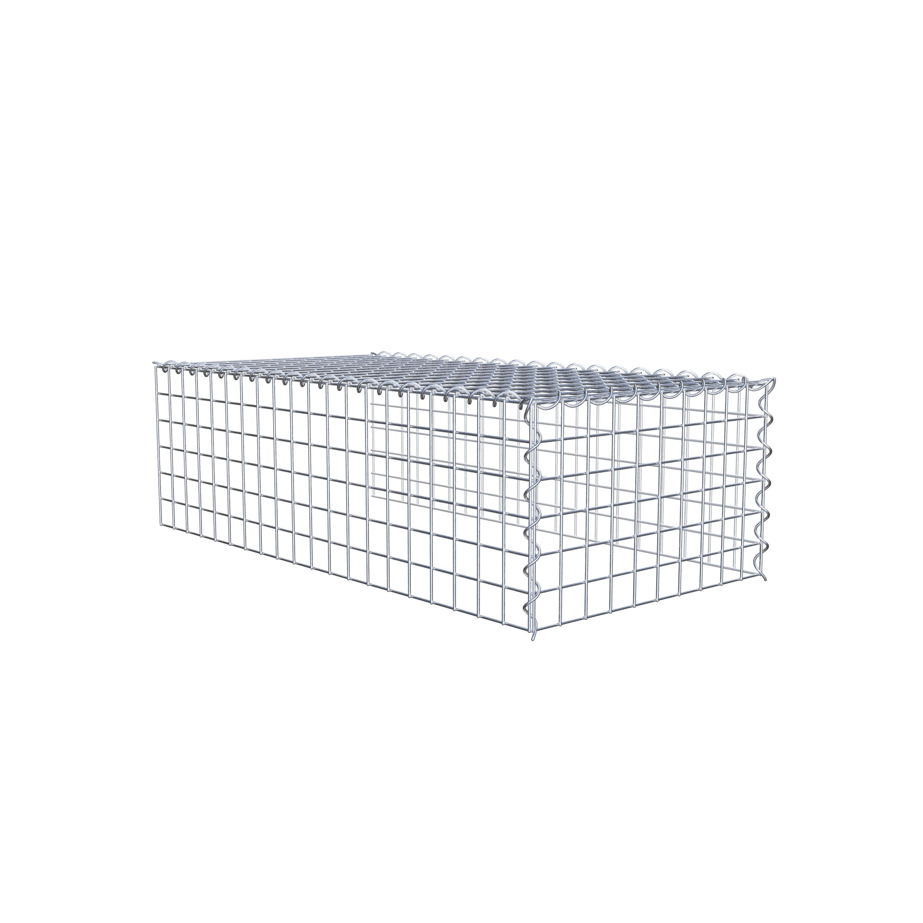 Opvokset gabion type 4 100 cm x 30 cm x 50 cm (L x H x D), maskestørrelse 5 cm x 5 cm, spiral