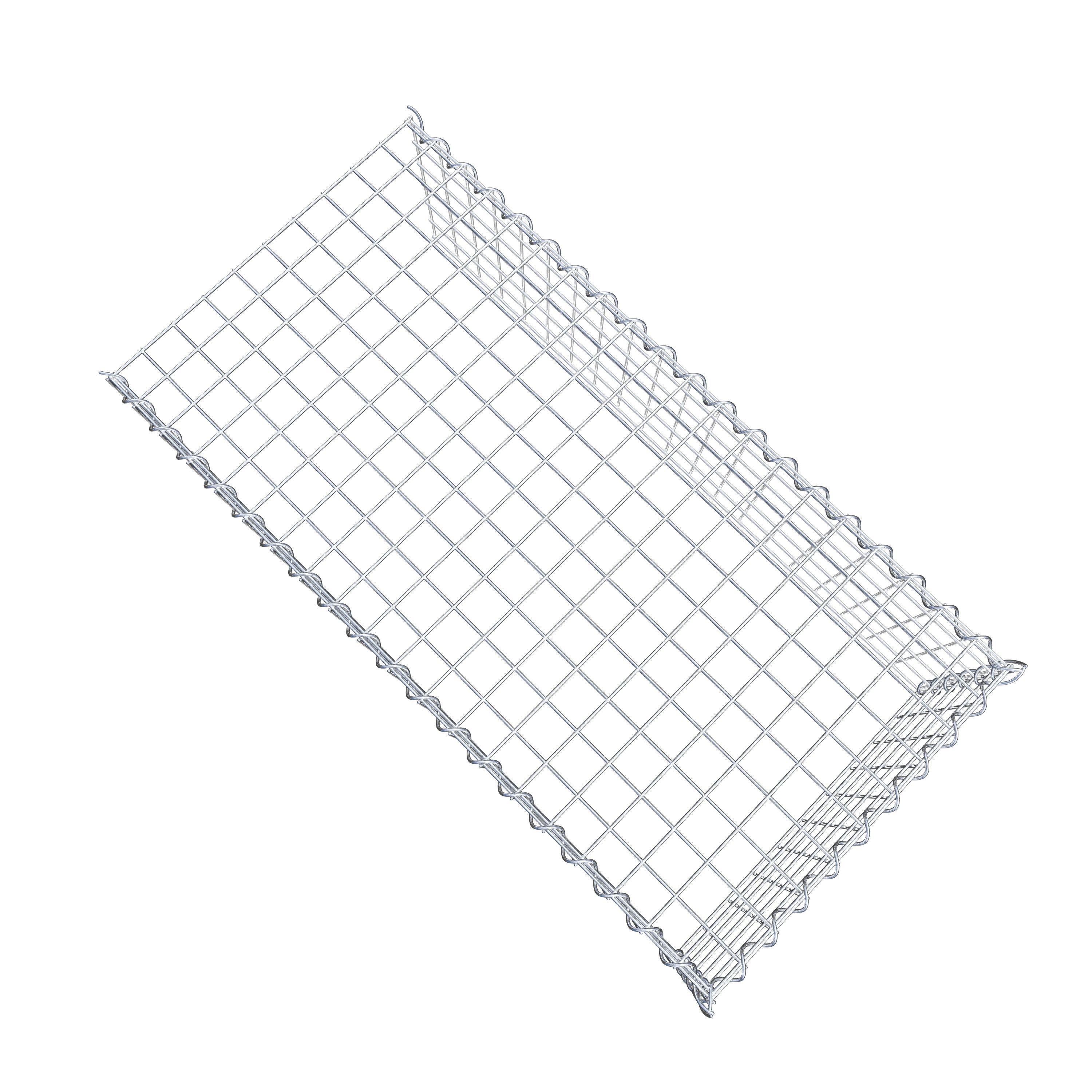 Opvokset gabion type 4 100 cm x 30 cm x 50 cm (L x H x D), maskestørrelse 5 cm x 5 cm, spiral