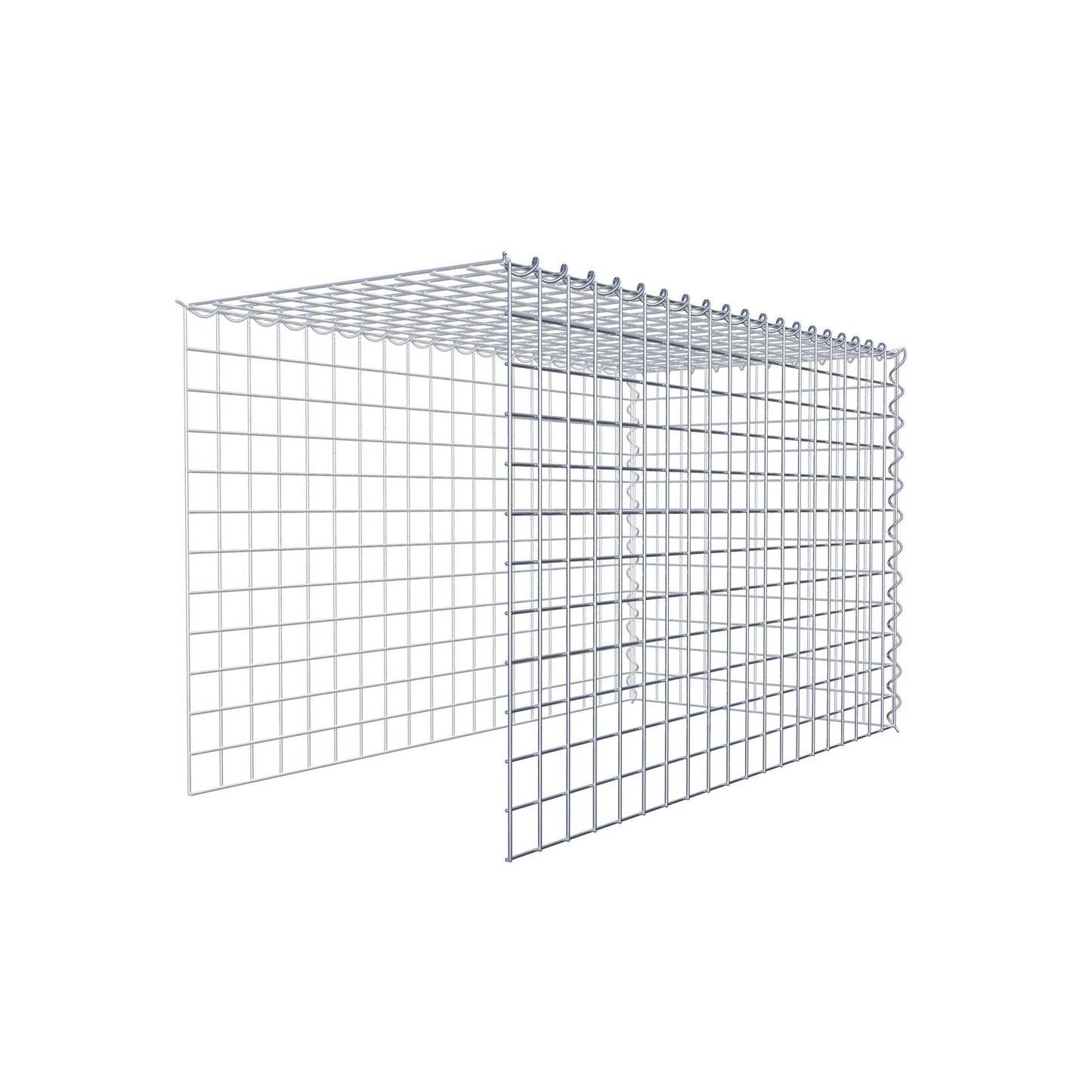 Gabion rapporté type 4 100 cm x 60 cm x 50 cm (L x H x P), mailles 5 cm x 5 cm, spirale