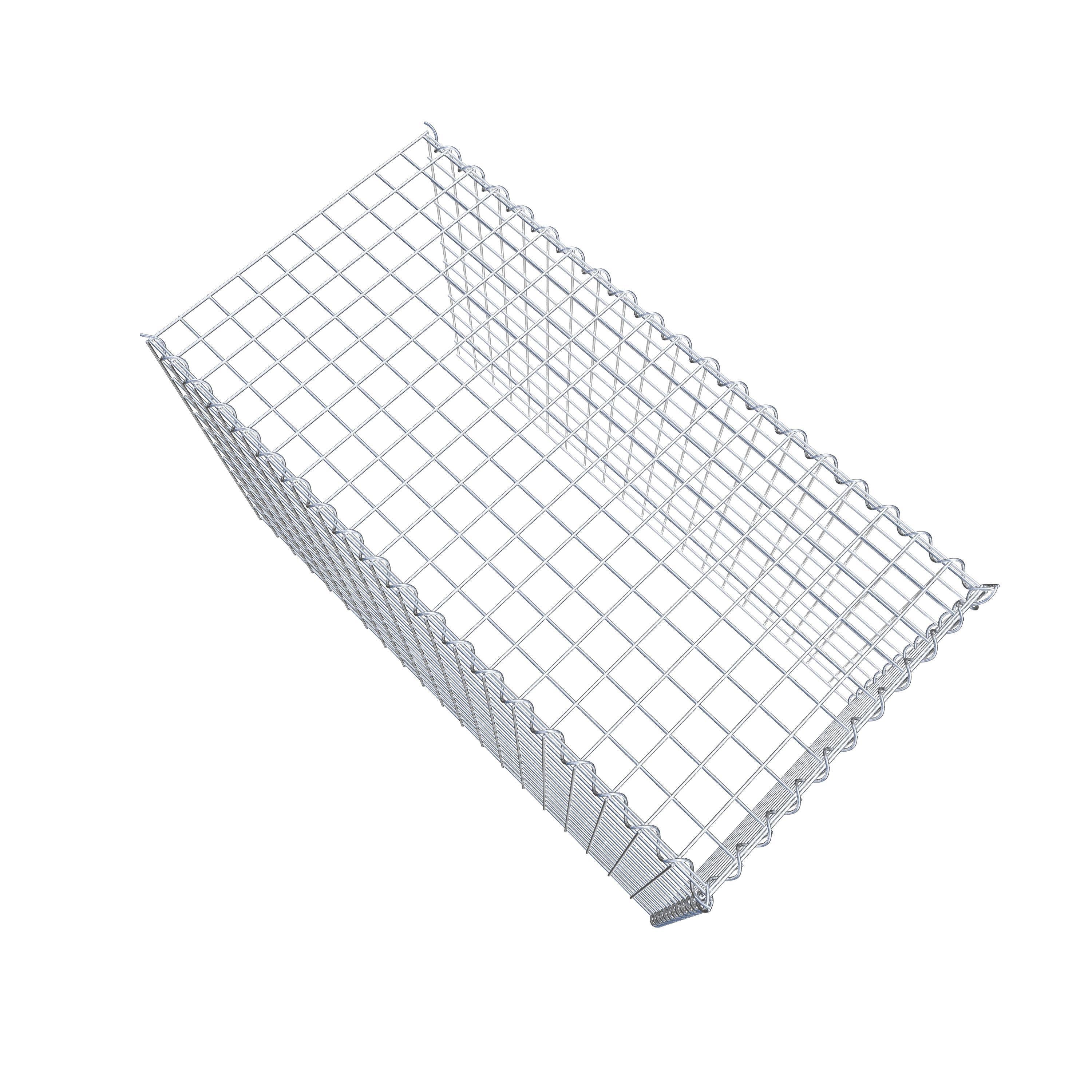 Opvokset gabion type 4 100 cm x 60 cm x 50 cm (L x H x D), maskestørrelse 5 cm x 5 cm, spiral