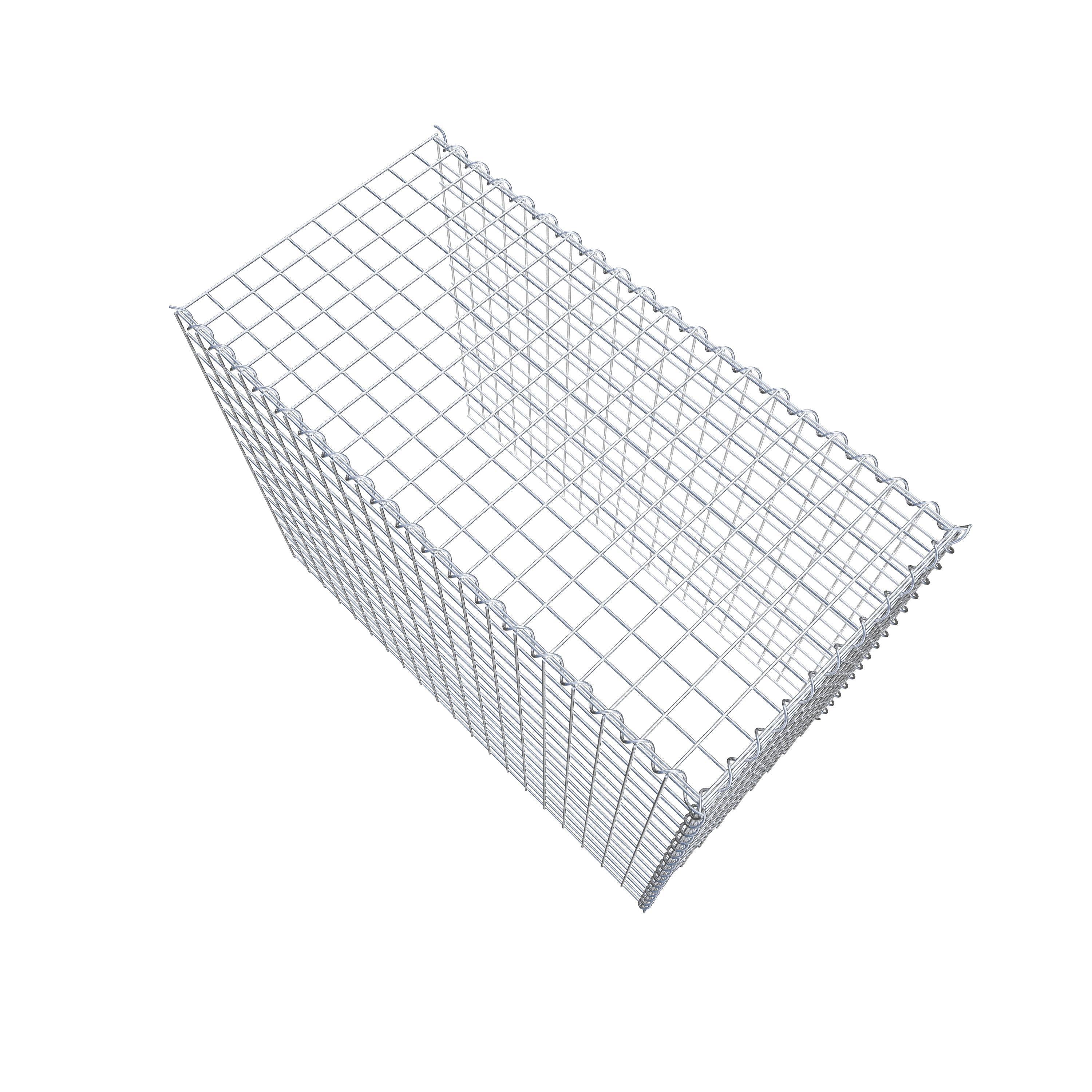 Opvokset gabion type 4 100 cm x 80 cm x 50 cm (L x H x D), maskestørrelse 5 cm x 5 cm, spiral