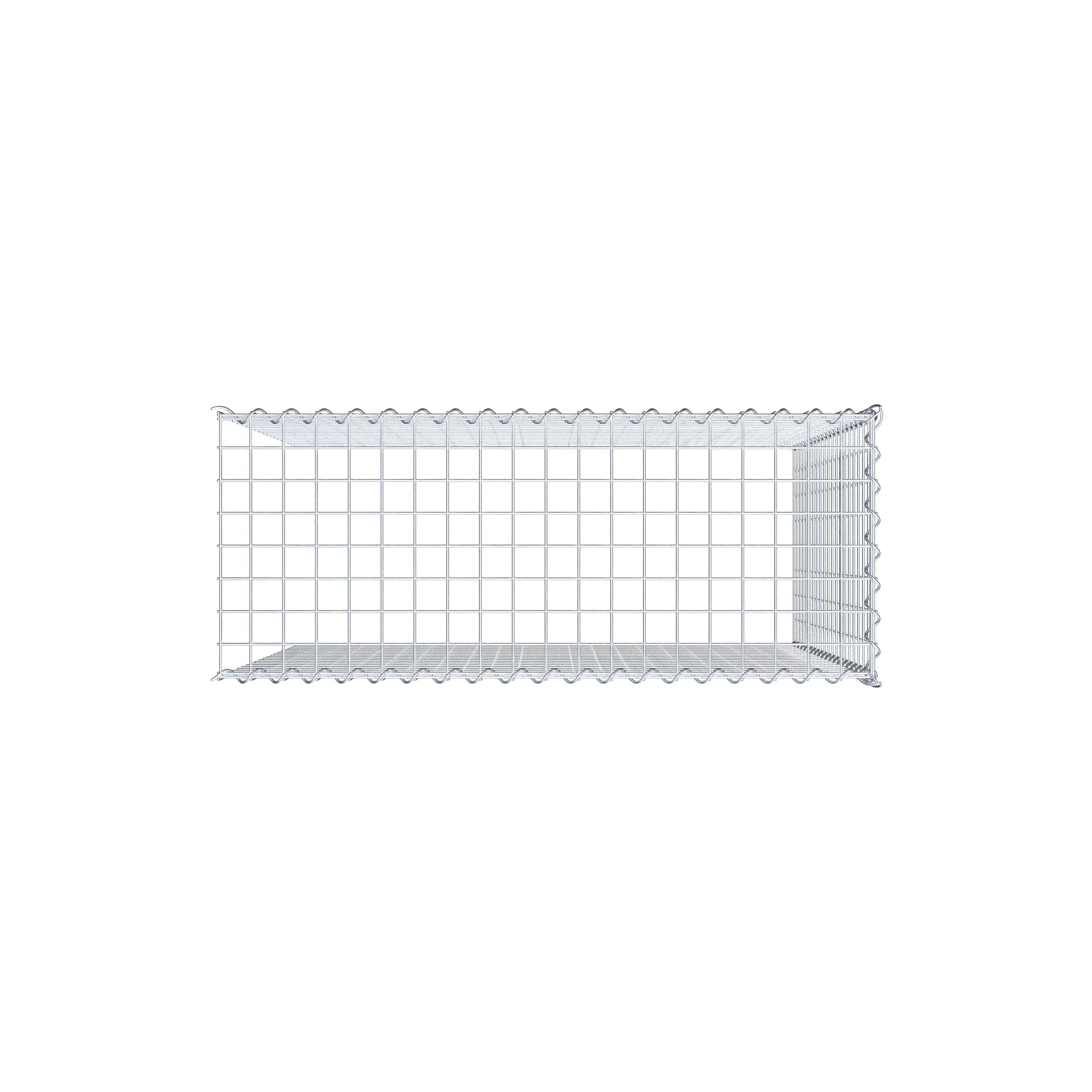 Opvokset gabion type 4 100 cm x 100 cm x 40 cm (L x H x D), maskestørrelse 5 cm x 5 cm, spiral