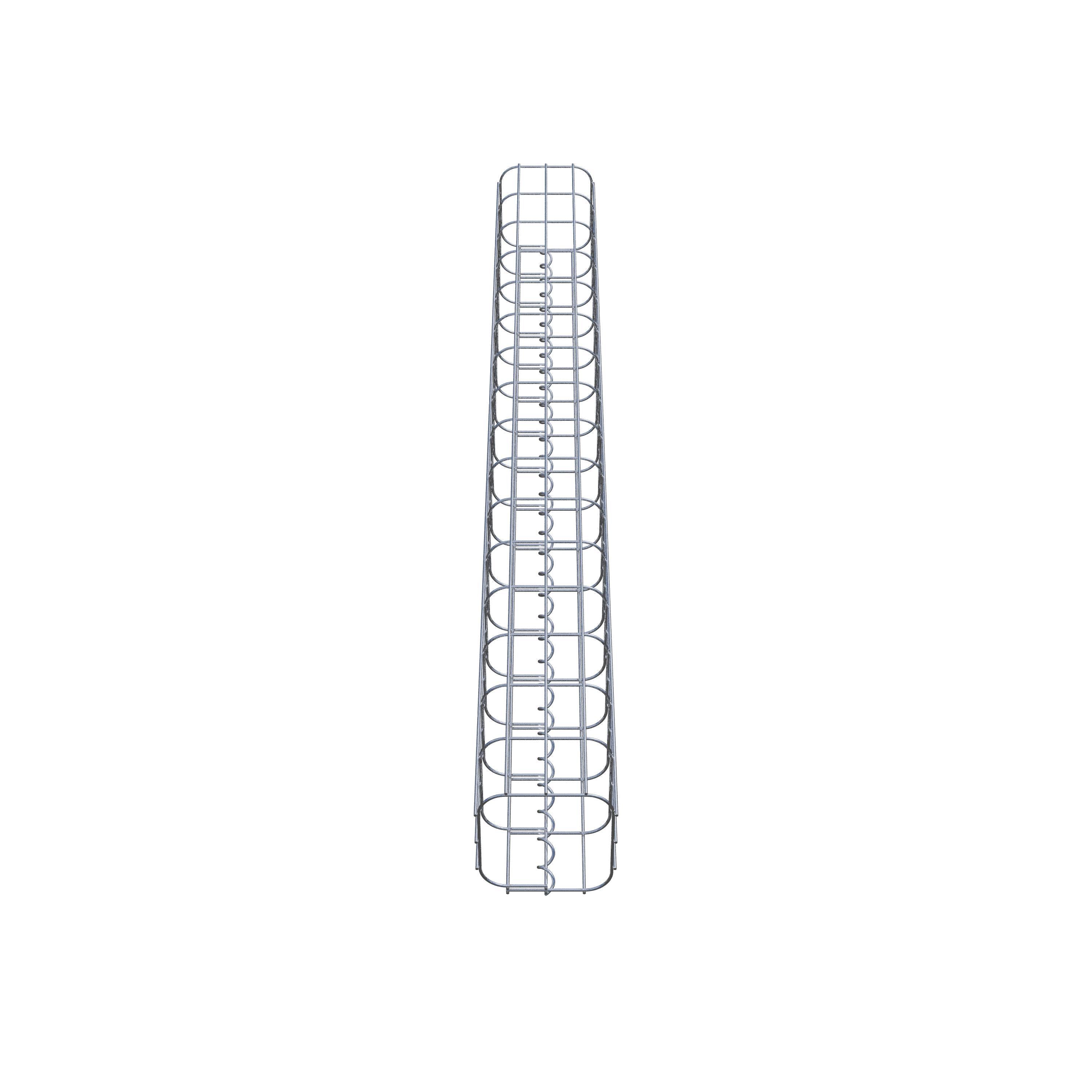 Schanskorfzuil vierkant 17 cm x 17 cm, 160 cm hoog, MW 5 cm x 10 cm