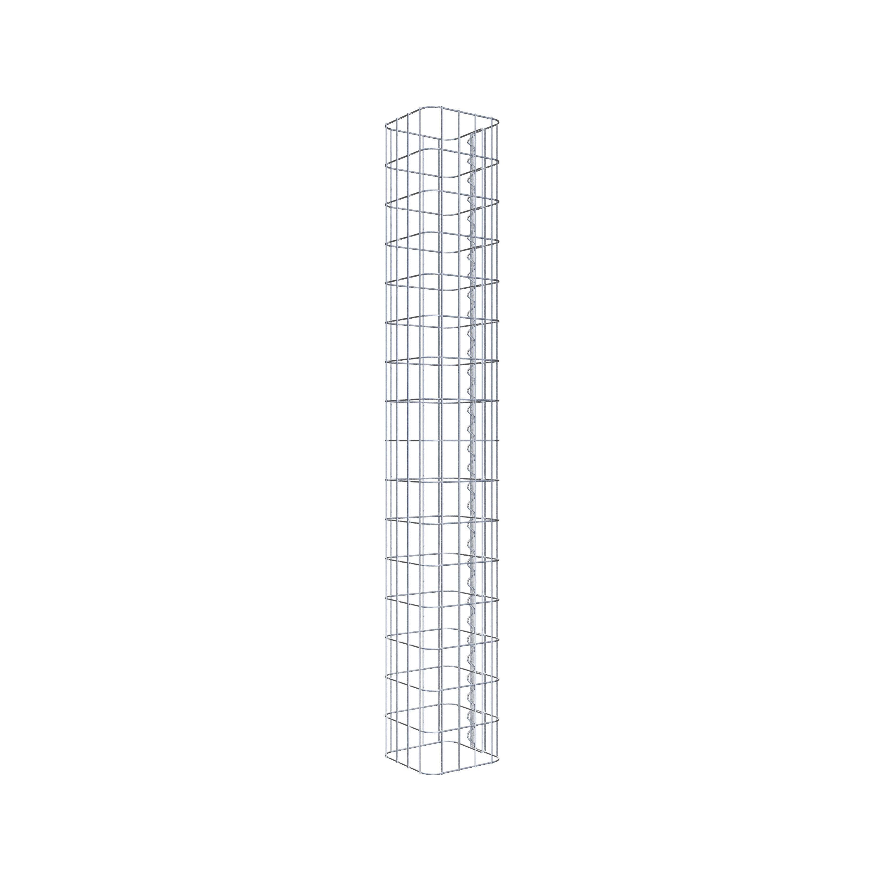 Schanskorfzuil, vierkant 22 cm x 22 cm, 160 cm hoog, MW 5 cm x 10 cm