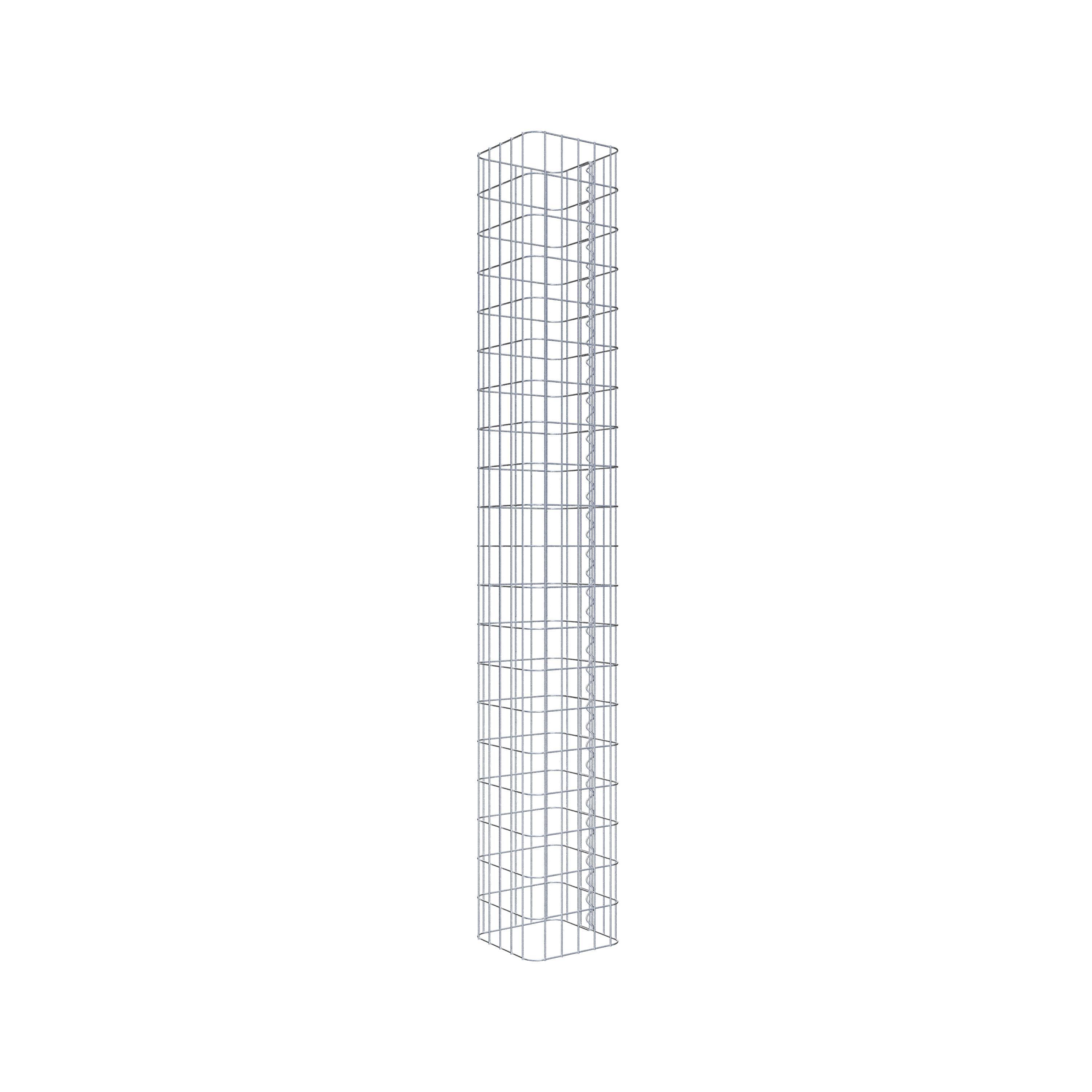 Colonne de gabion carrée 27 cm x 27 cm, 200 cm de hauteur, MW 5 cm x 10 cm