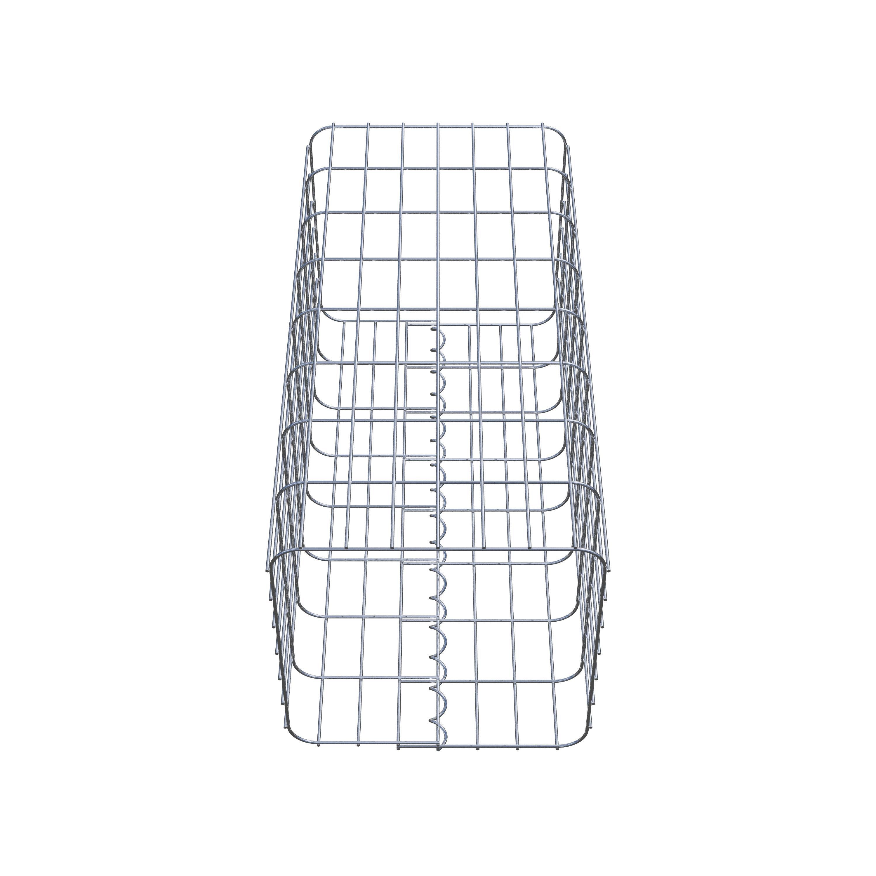 Schanskorfzuil, hoekig 37 cm x 37 cm, 80 cm hoog, MW 5 cm x 10 cm