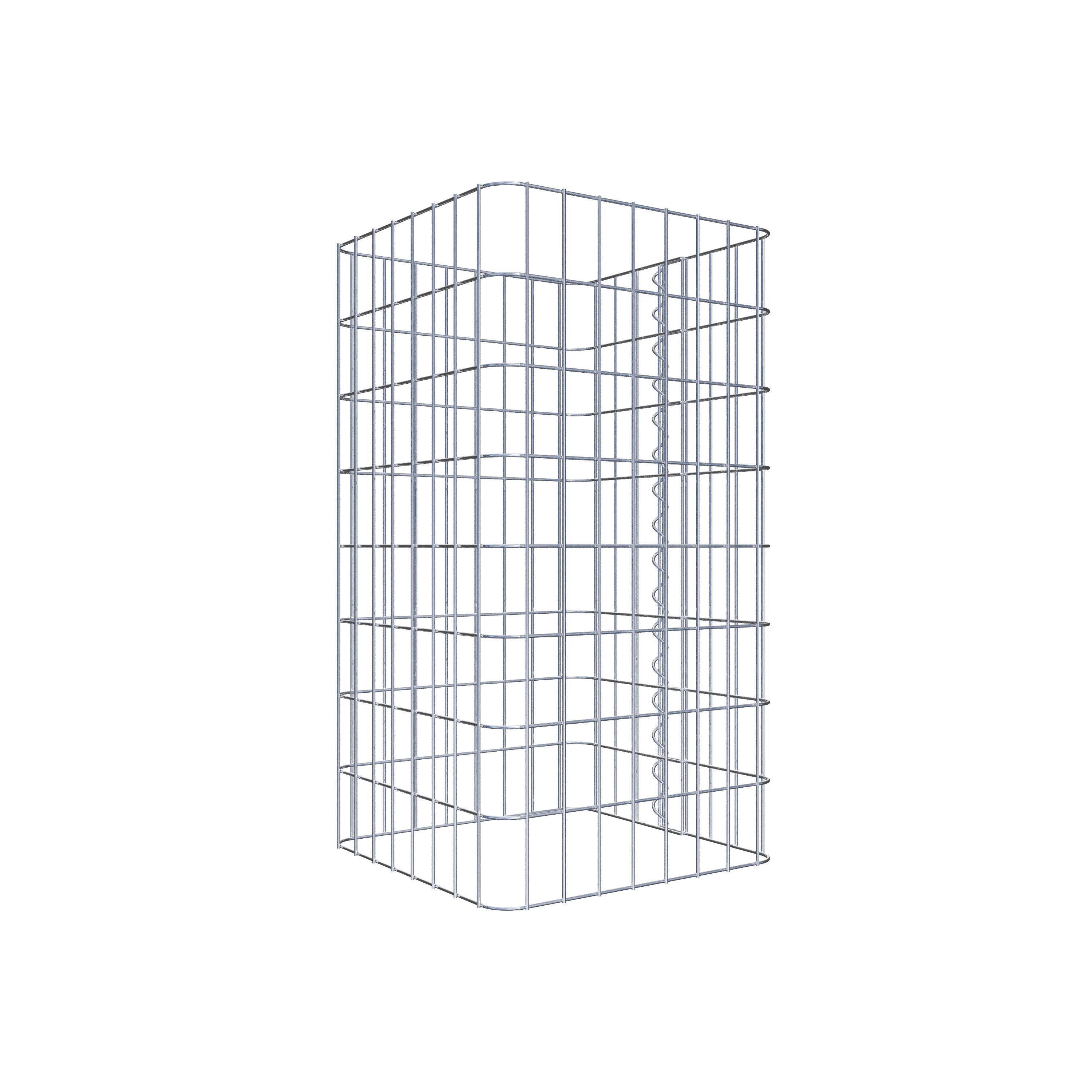 Schanskorfzuil, hoekig 42 cm x 42 cm, 80 cm hoog, MW 5 cm x 10 cm