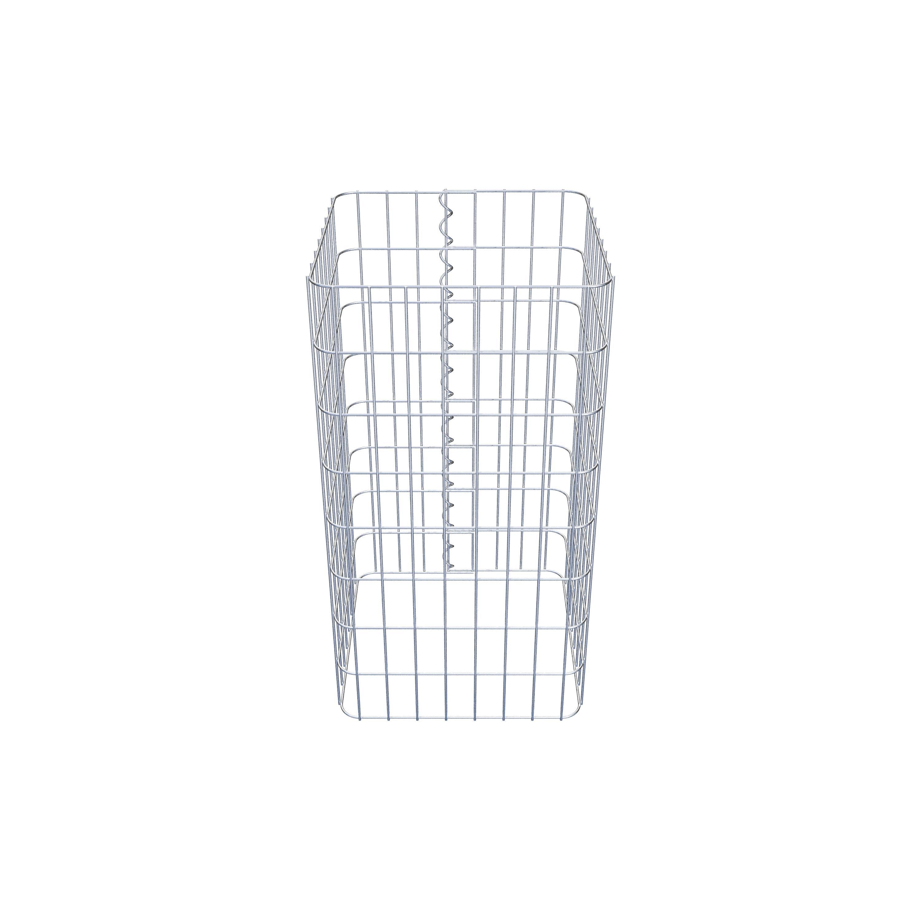 Schanskorfzuil, hoekig 42 cm x 42 cm, 80 cm hoog, MW 5 cm x 10 cm